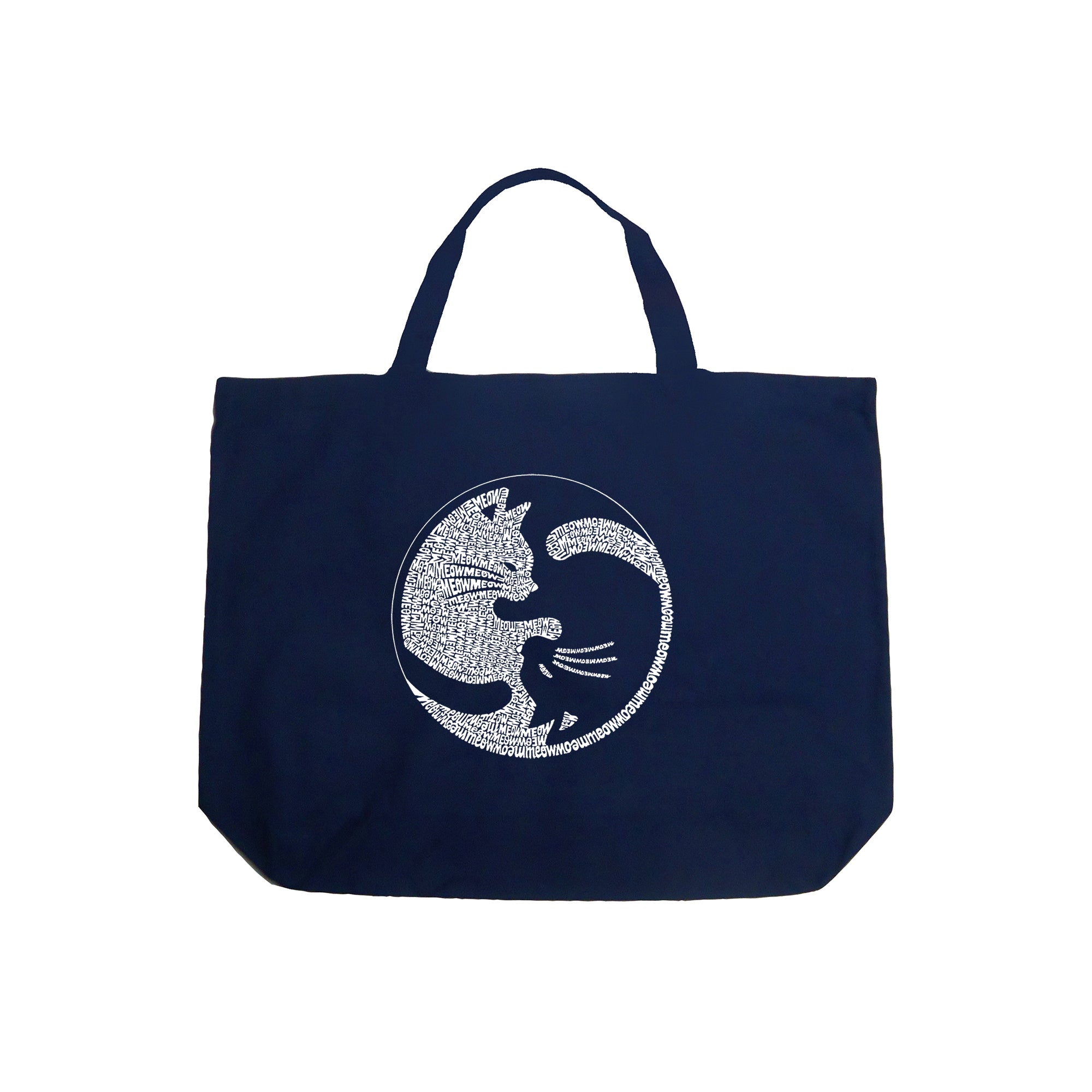 Yin Yang Cat - Large Word Art Tote Bag、mySite、camillekostekn