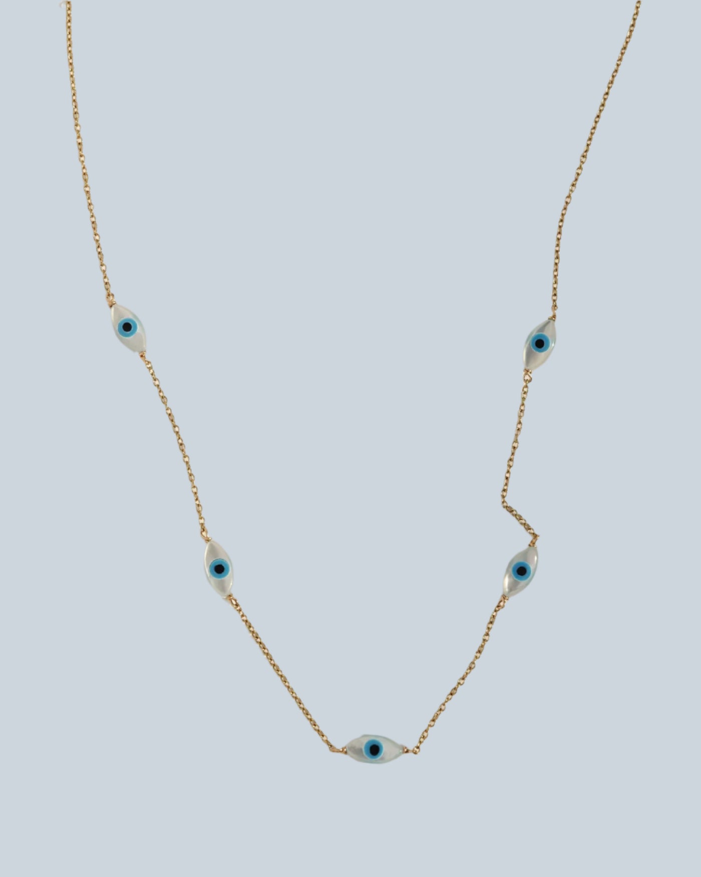 Dainty Gold Necklace: Evil Eye Charms、mySite、topwebapps