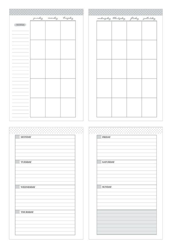  Weekly Planner - Undated Black/Gold Geometric Mini、mySite、ghnorth