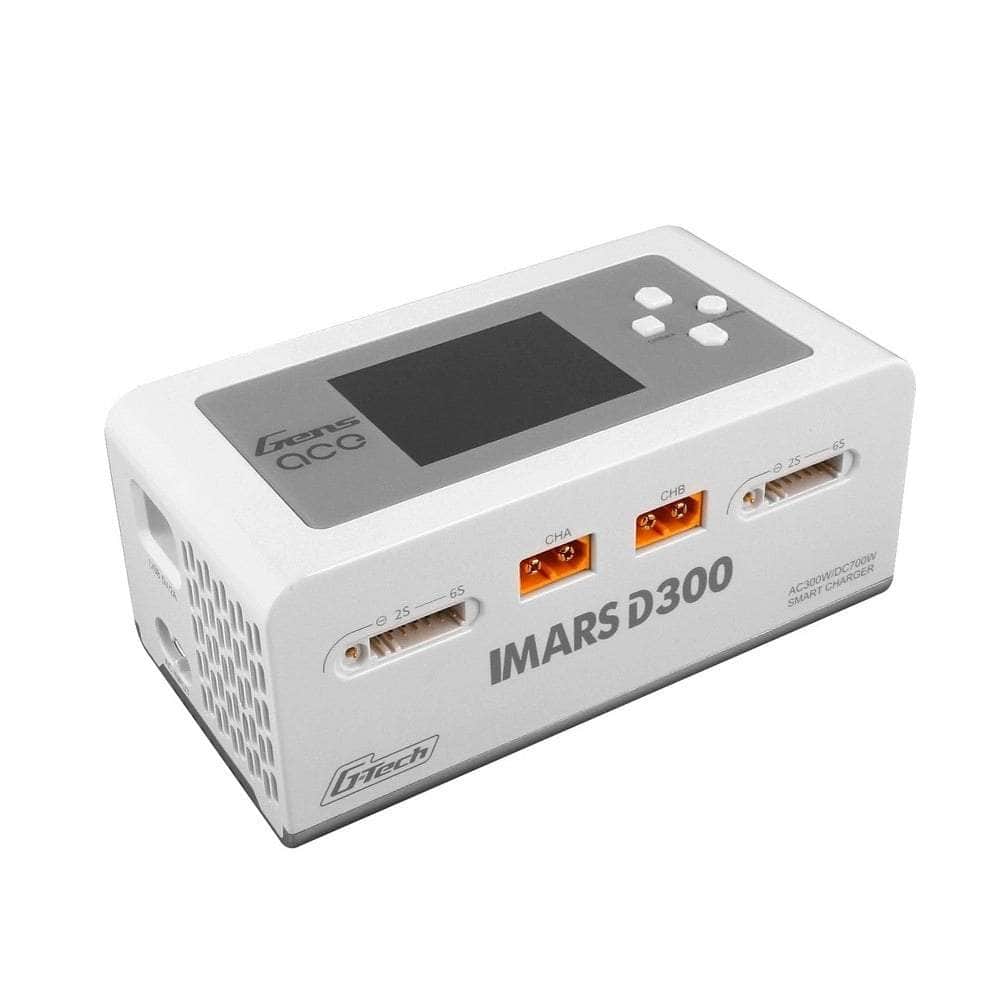  Gens Ace iMars D300 G-Tech AC/DC 300W/700W 1-6S 16A LiPo Charger - White - XT60、mySite、merchandisen