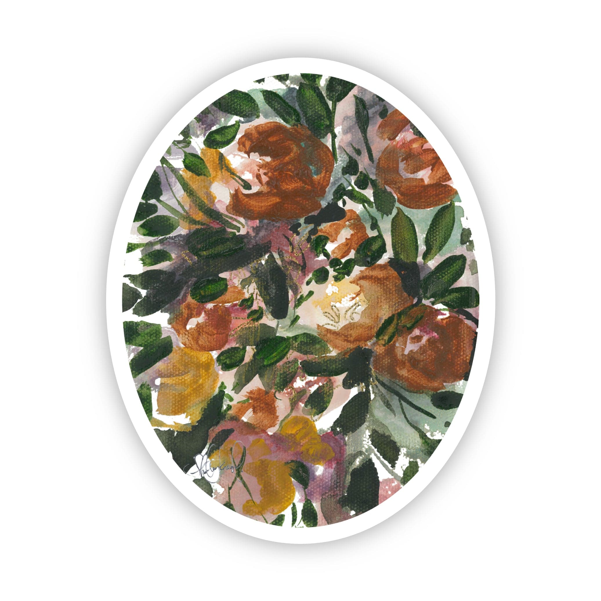  Flower bouquet watercolor sticker - red & yelow、mySite、elrpsem3k