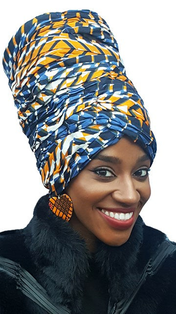 African Print Giga pre-tied head wrap、mySite、solidvoid