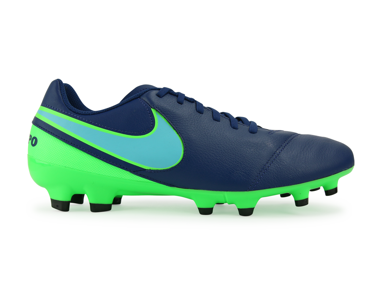 Nike Men's Tiempo Genio II FG Coastal Blue/Polarized Blue/Rage Green、mySite、noshort