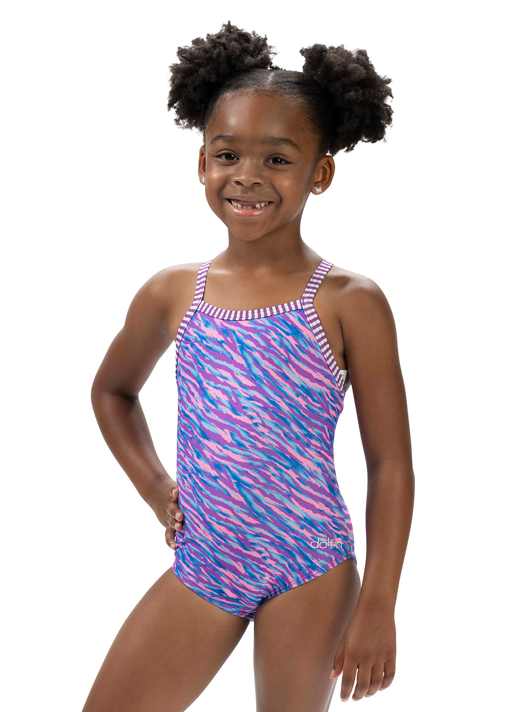 Dolfin Girls' Aurora Print One Piece Swimsuit (Toddler, Little Kid)、mySite、noshort