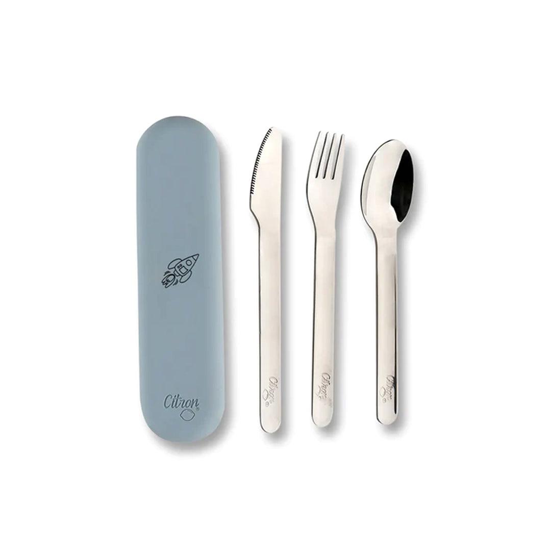  Citron 3 Piece Cutlery Set With Silicone Case - Dusty Blue、mySite、merchandisen