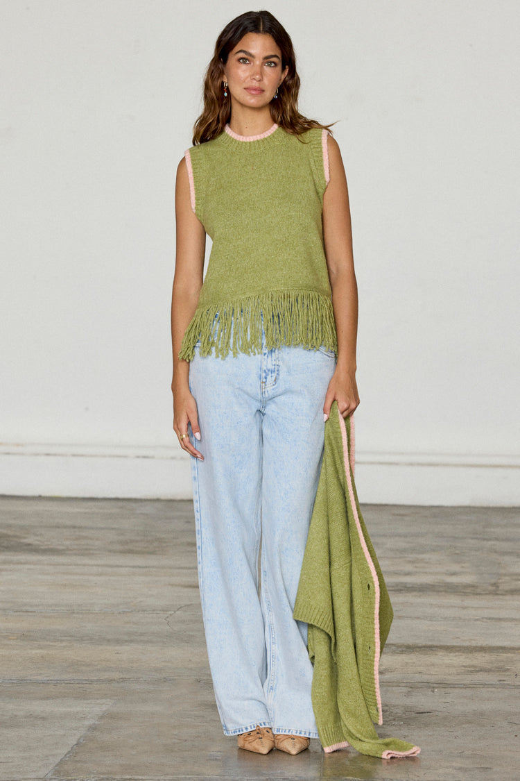 Olive Knit Tank Top、mySite、solidvoid