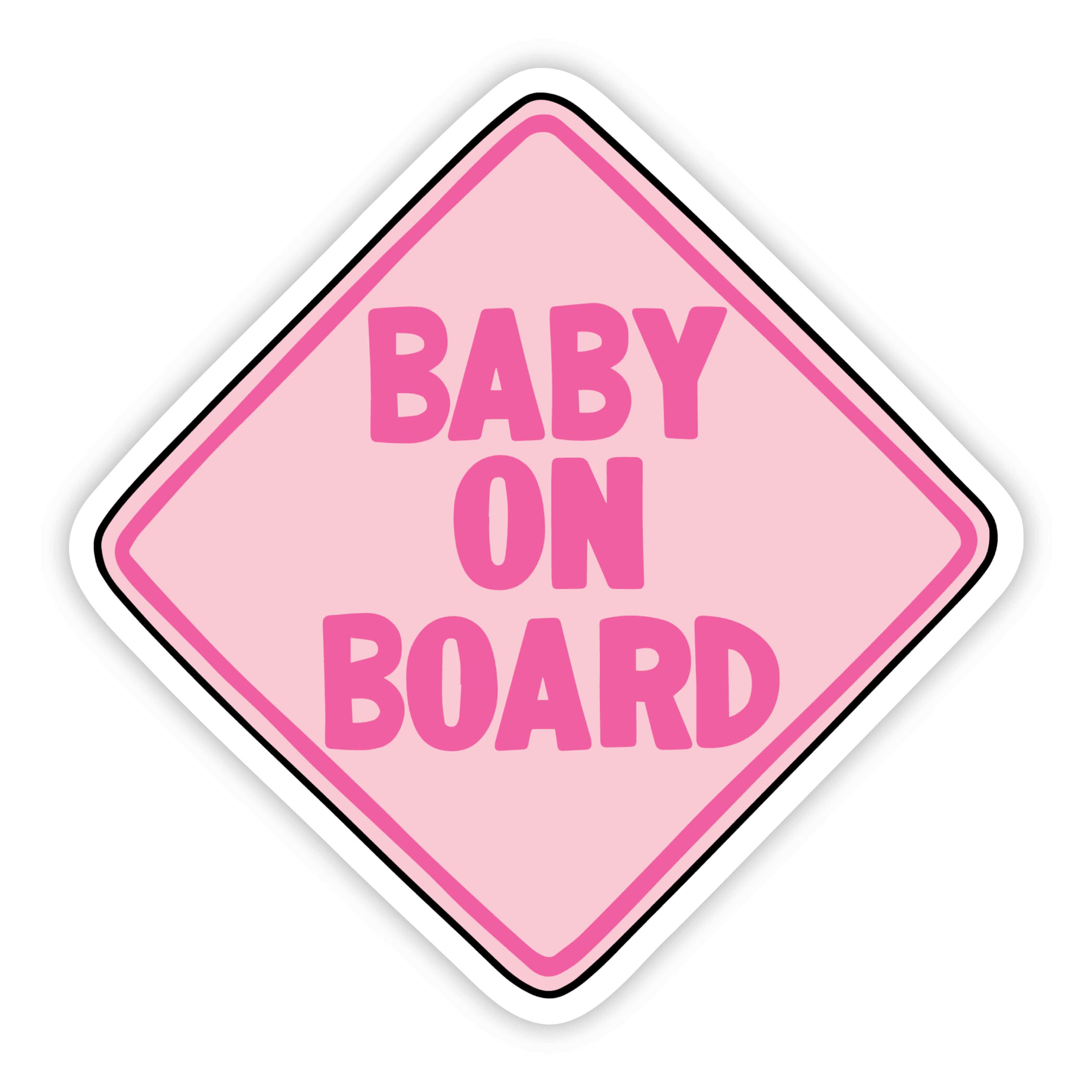  Baby On Board Pink - Large 5 x 5 Sticker、mySite、elrpsem3k