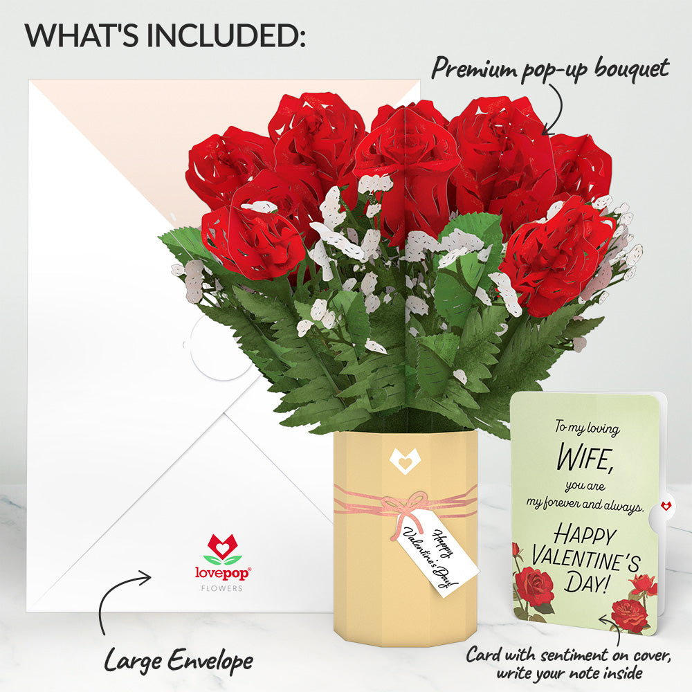 Valentine's Day Flower Bouquet and Sentiment Set for Wife、mySite、solidvoid