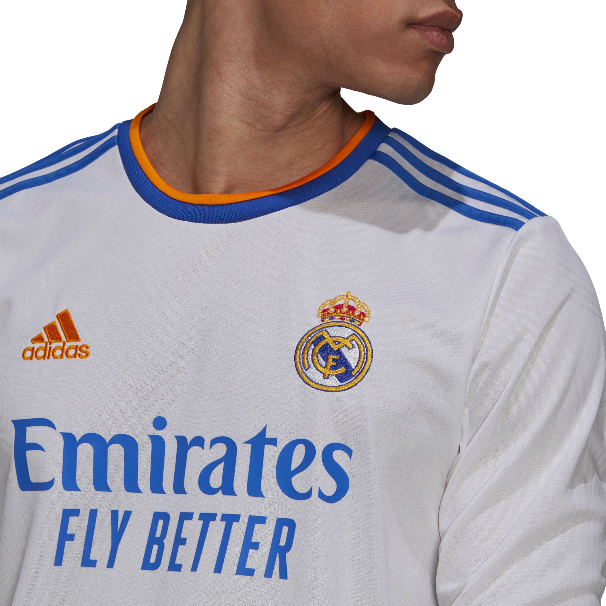 adidas Men's Real Madrid 2021/22 Long Sleeve Home Jersey White/Blue、mySite、bottomscart
