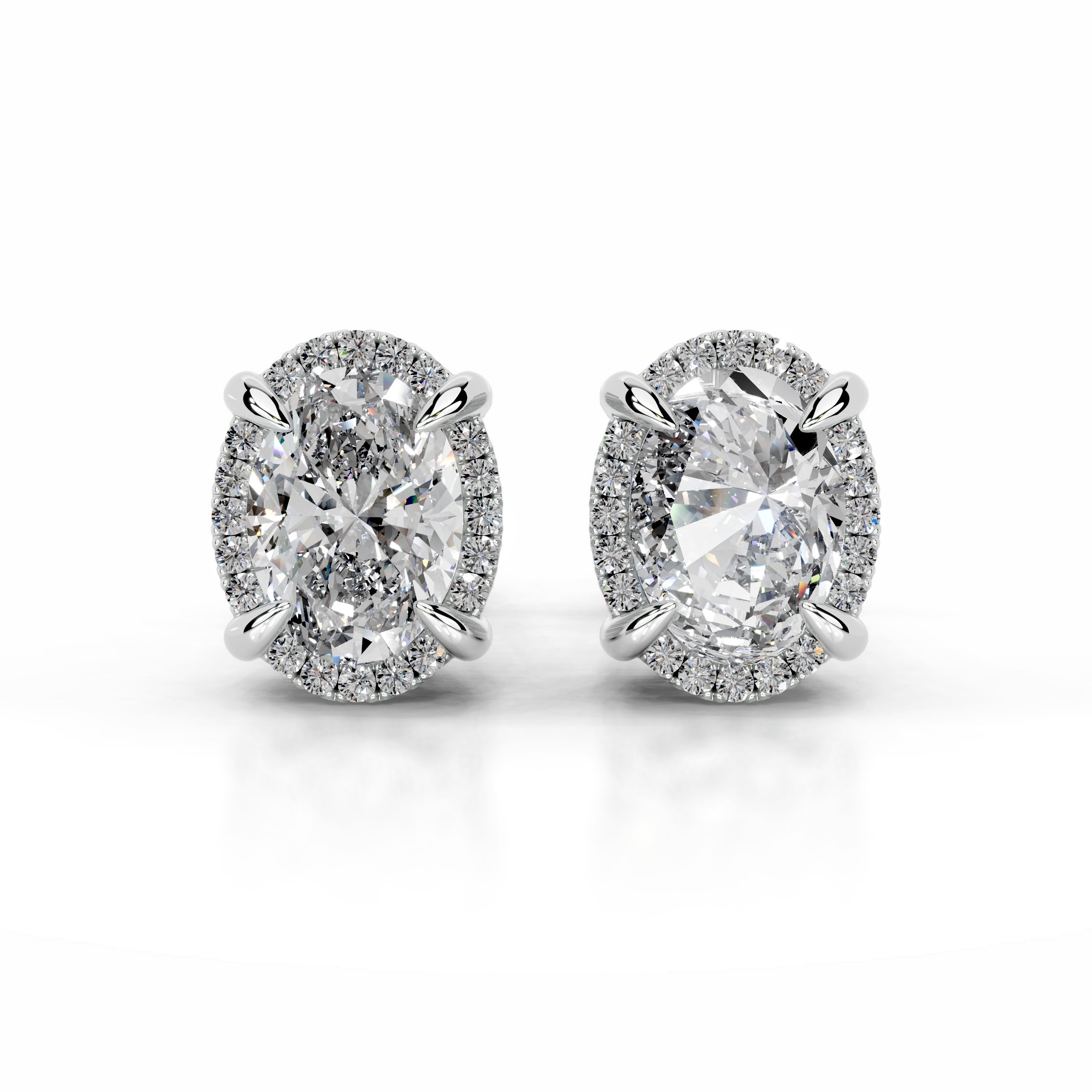 Ophelia Diamond Halo Earrings - 18K White Gold、mySite、hinf8tx79