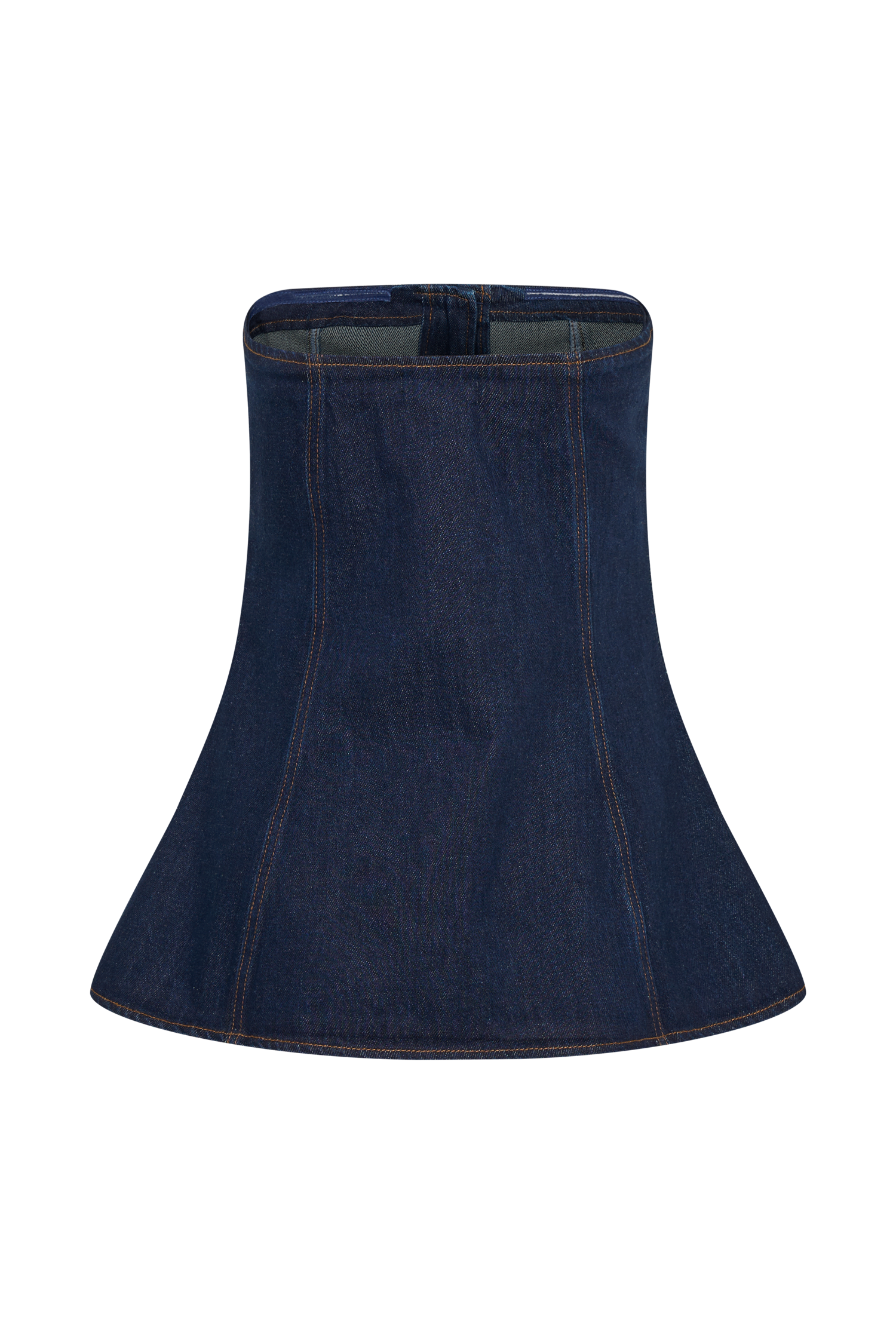 Lennox Strapless Long Line Button Top - Indigo Blue、mySite、solidvoid
