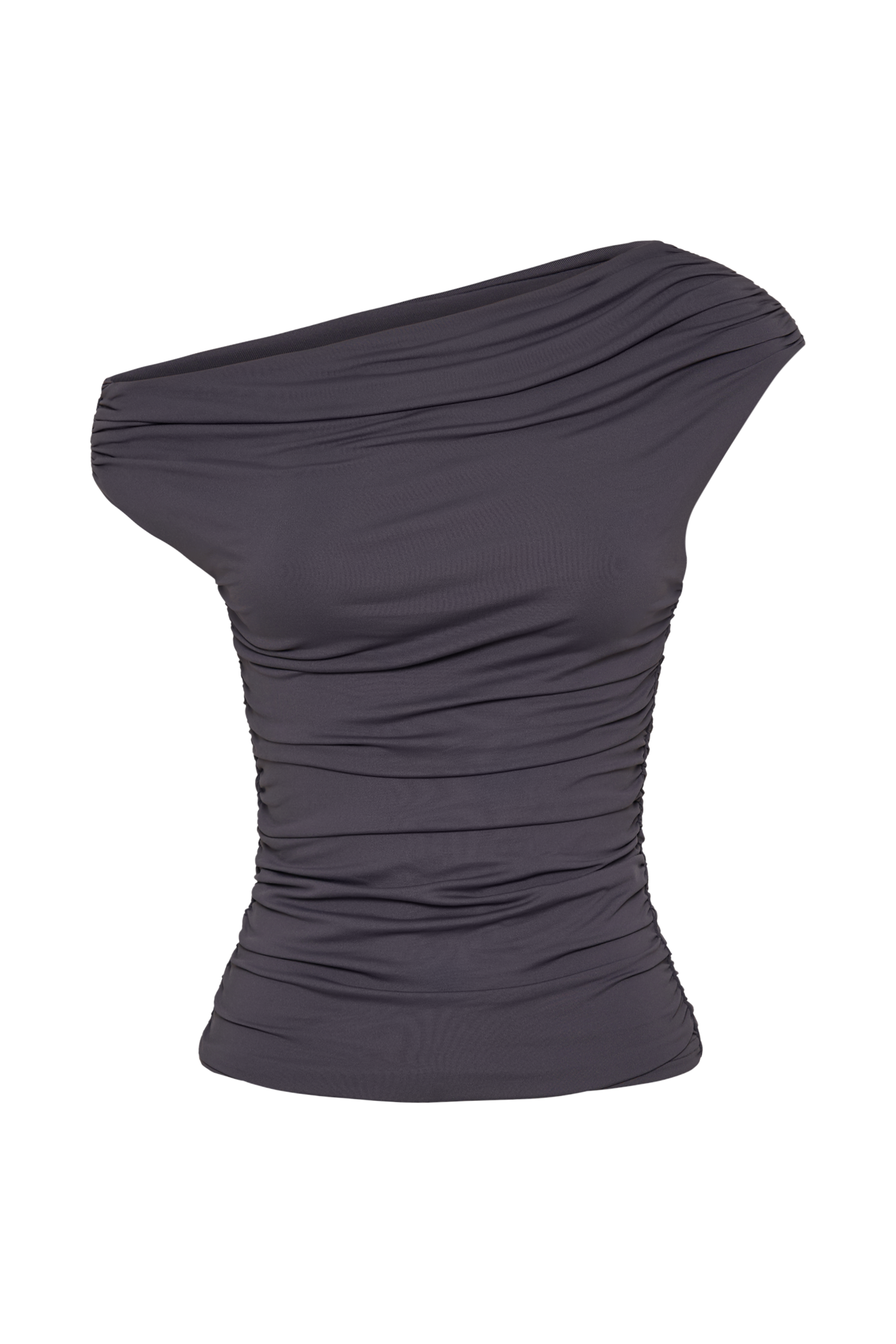 Alayna Recycled Nylon Ruched Top - Charcoal、mySite、solidvoid