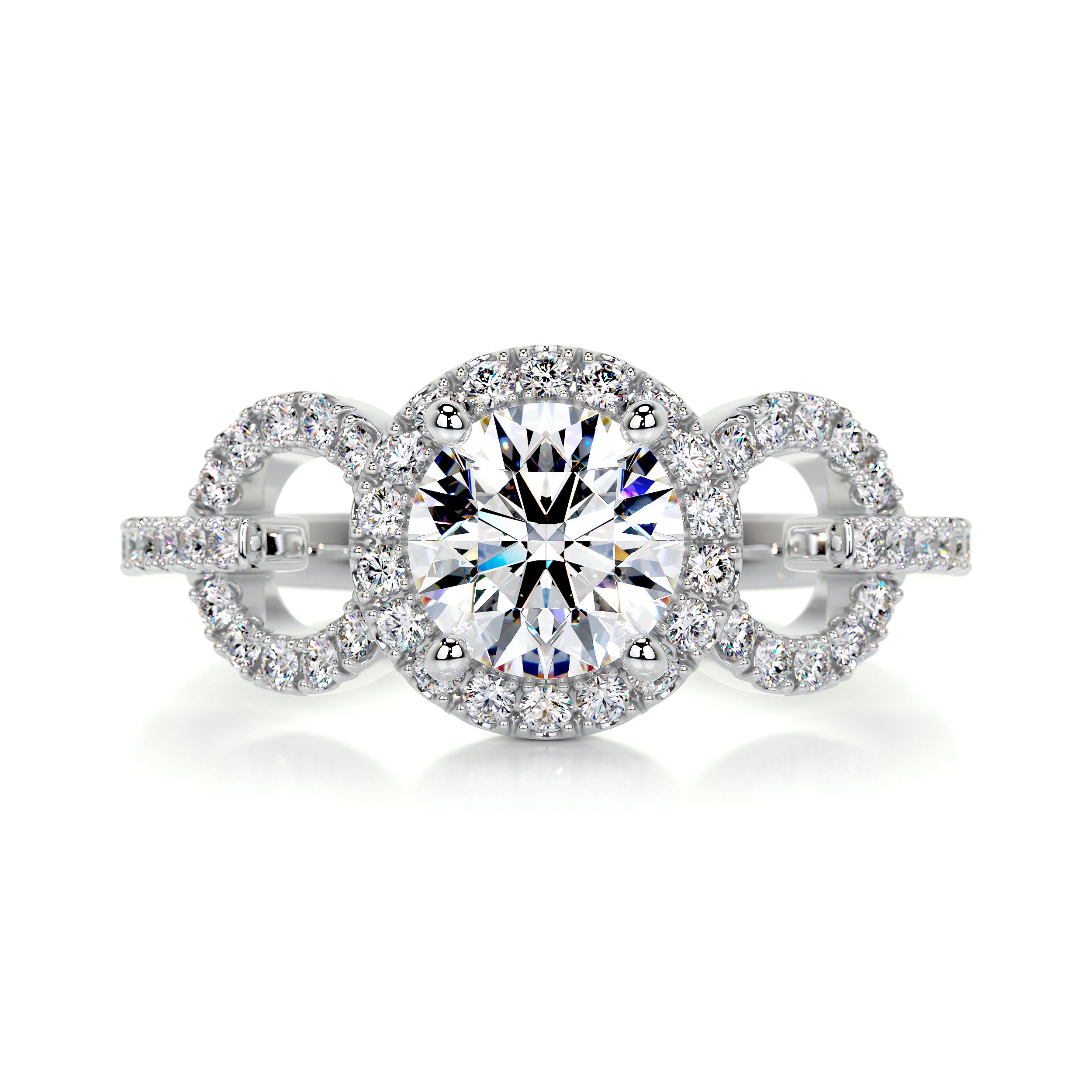Elize Moissanite & Diamond Ring -14K White Gold、mySite、hinf8tx79