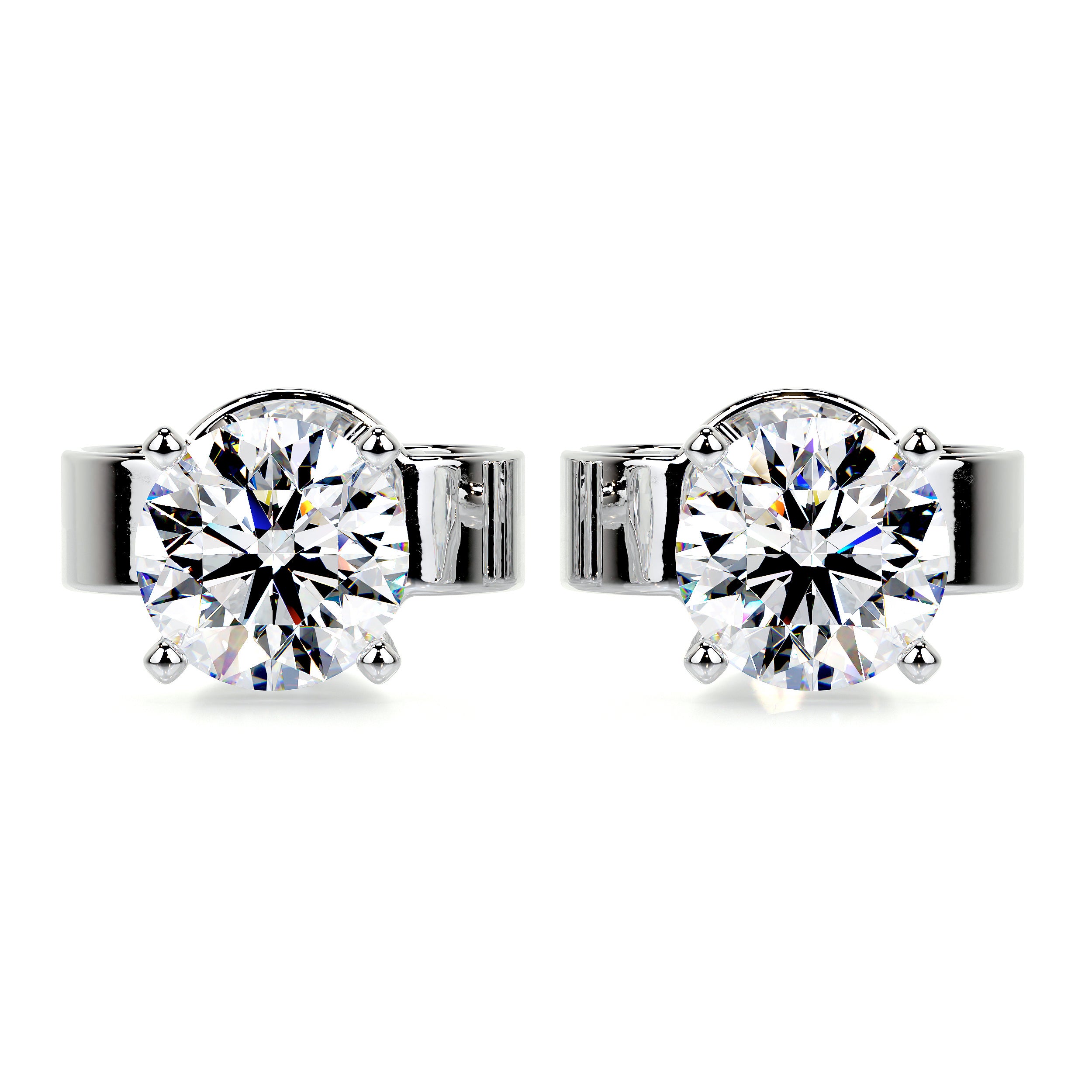 Allen Moissanite Earrings (3 Carat) -14K White Gold、mySite、hinf8tx79