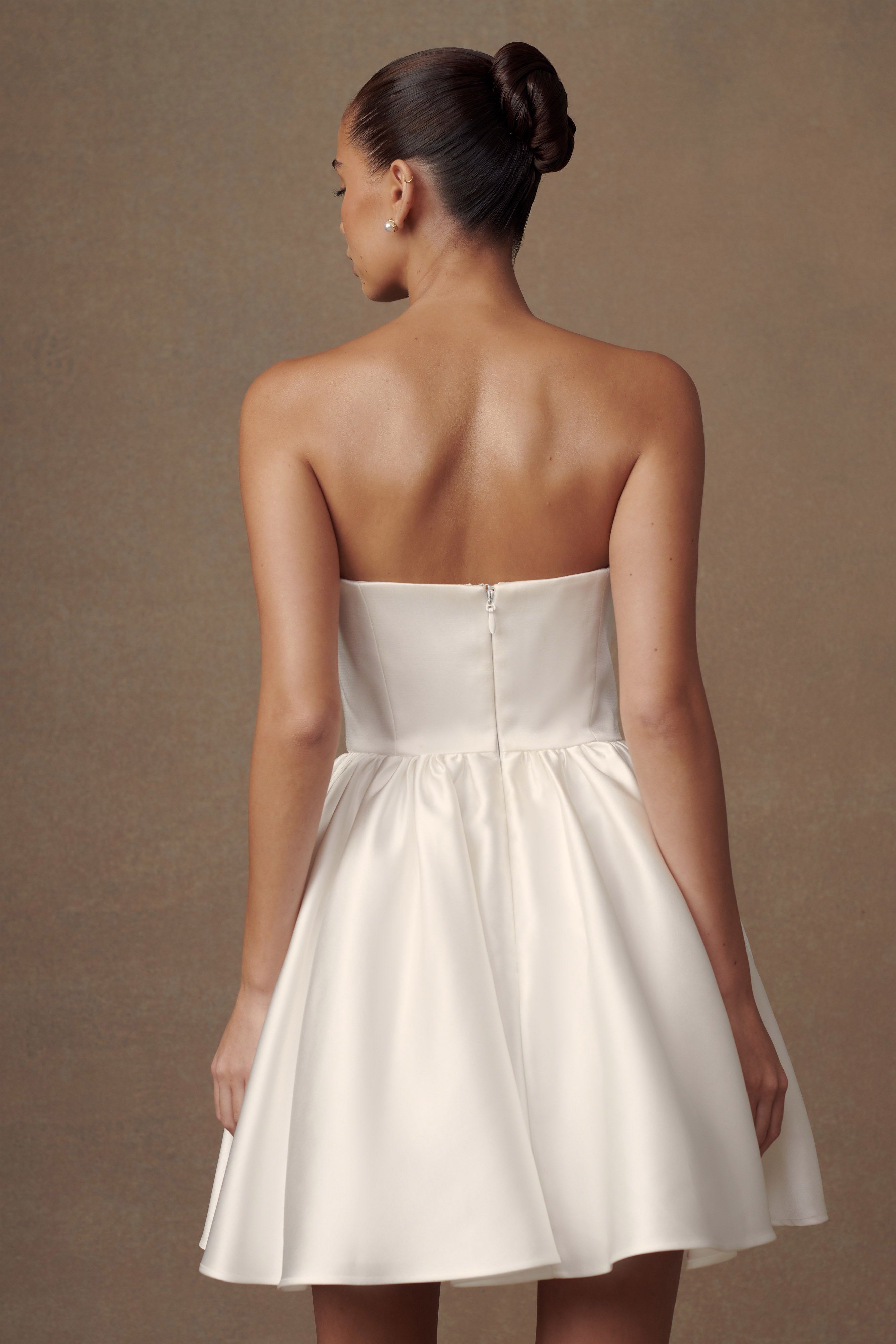 Hollie Structured Corset Mini Dress - White、mySite、solidvoid