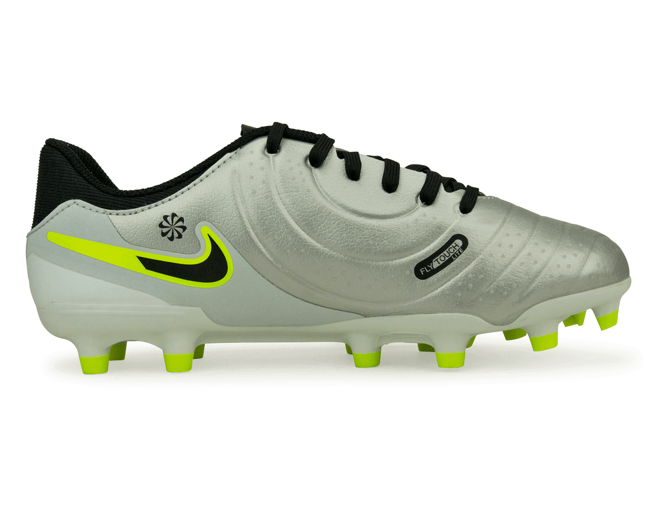 Nike Kids Tiempo Legend 10 Academy FG/MG Silver/Black/Volt、mySite、noshort
