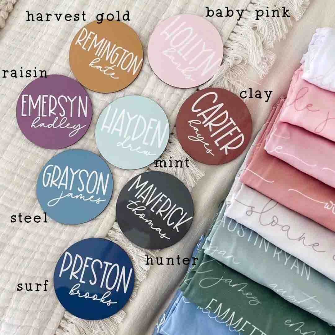  Personalized Block & Script Colored Baby Name Announcement、mySite、layawaytickets