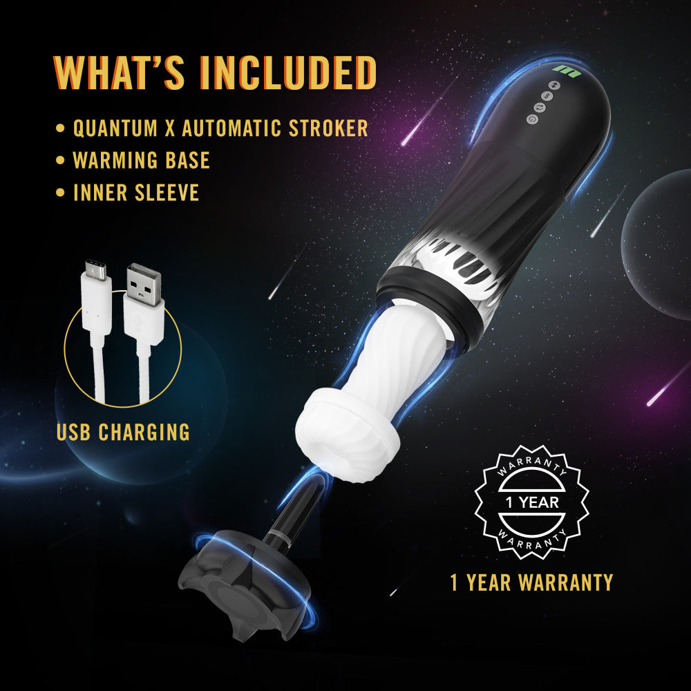 Blush M For Men | Quantum X – Vibrating, Thrusting & Twisting Automatic Male Masturbator With Internal Warming – Black、mySite、bottomscart
