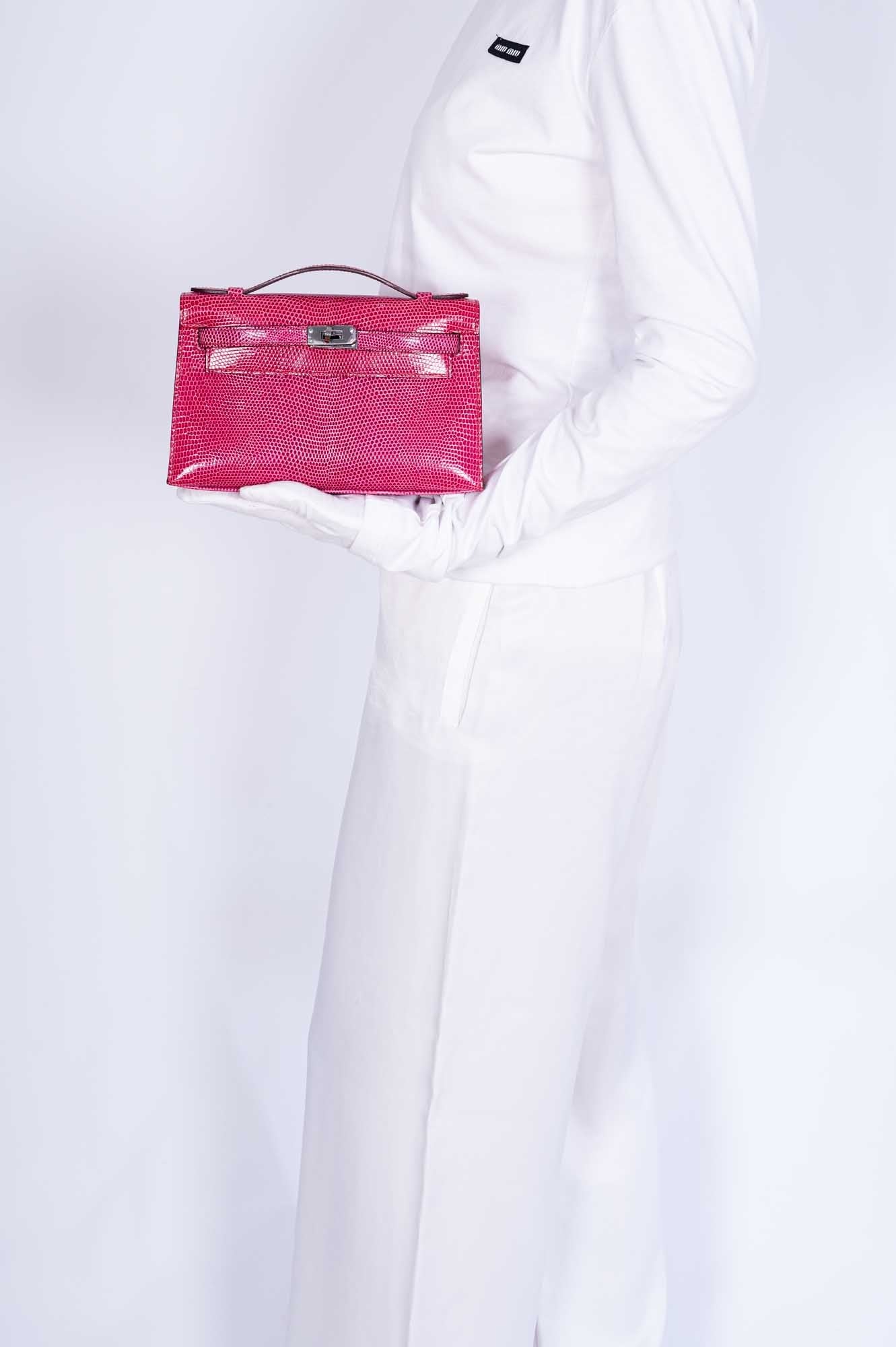Hermès Mini Kelly Pochette Fuchsia Lizard Palladium Hardware、mySite、garminoutage.com