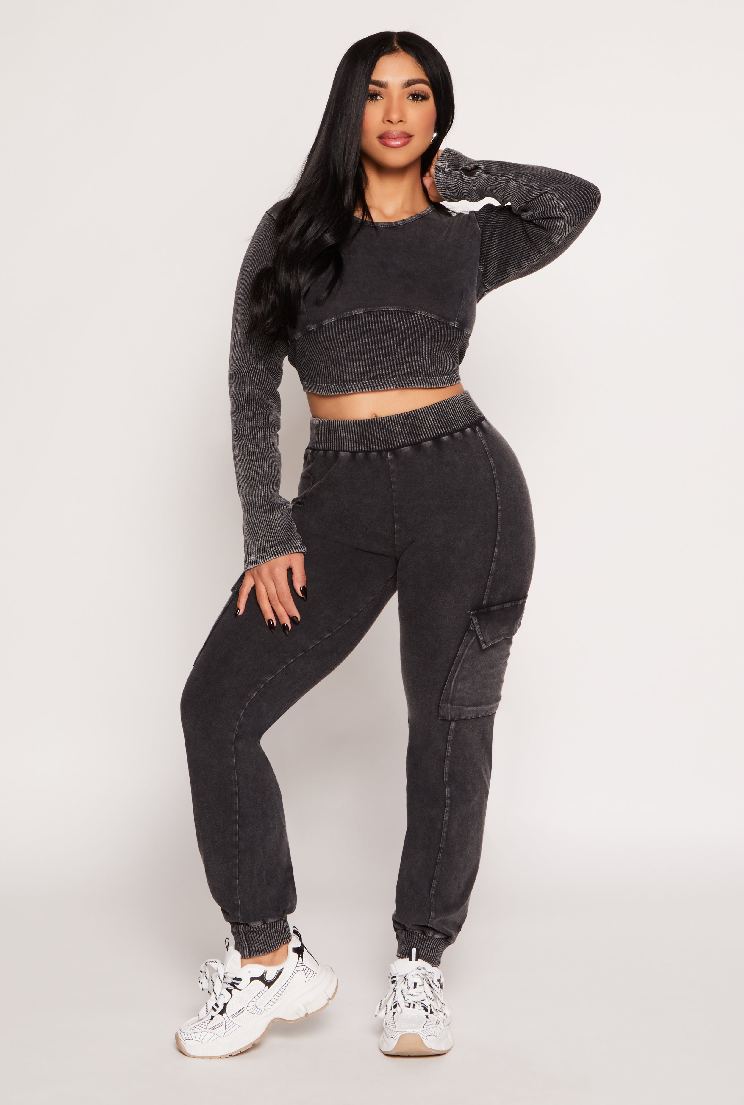 Acid Wash Pintuck Cargo Joggers、mySite、camillekostekn