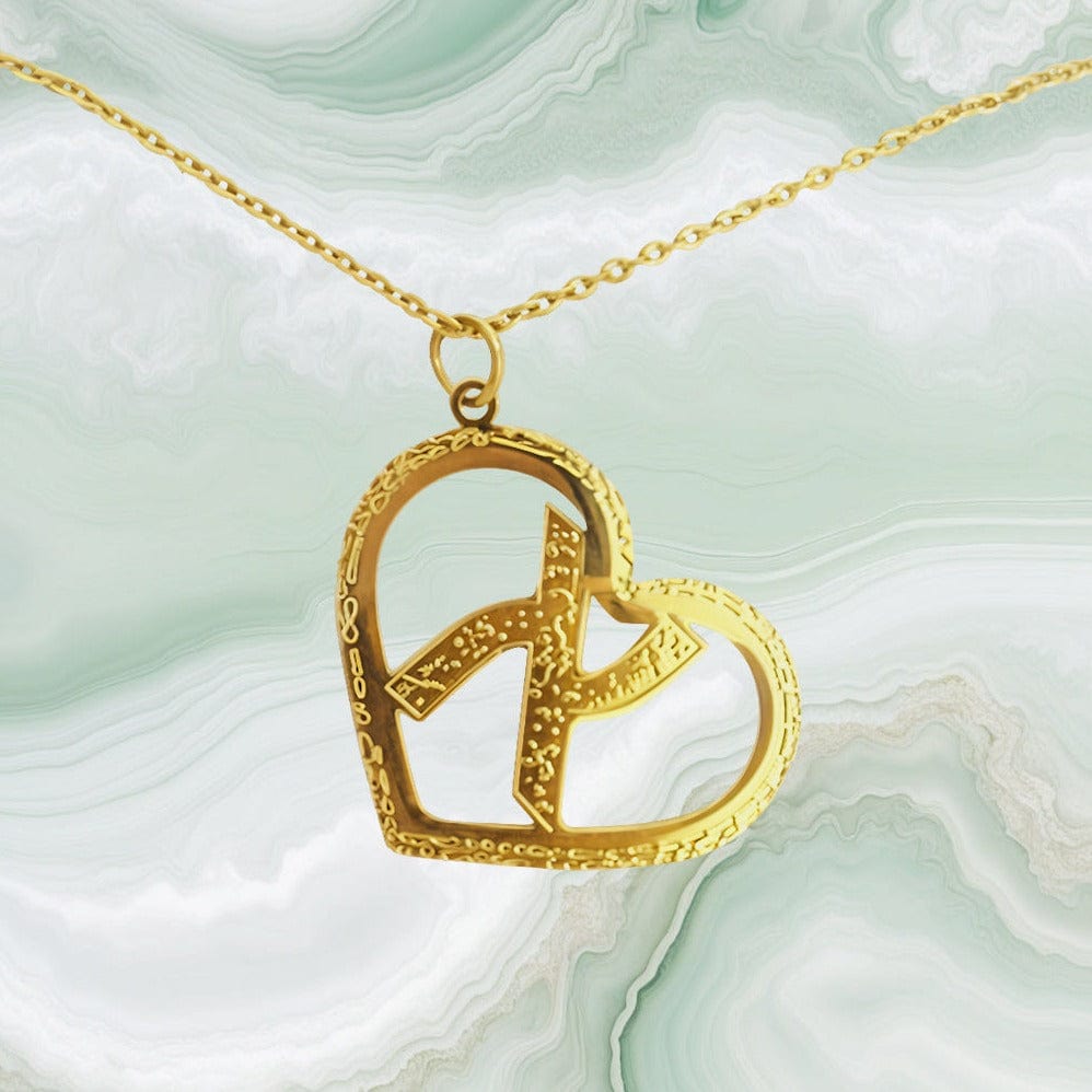 Gold-Plated Heart Initial Necklace、mySite、topwebapps