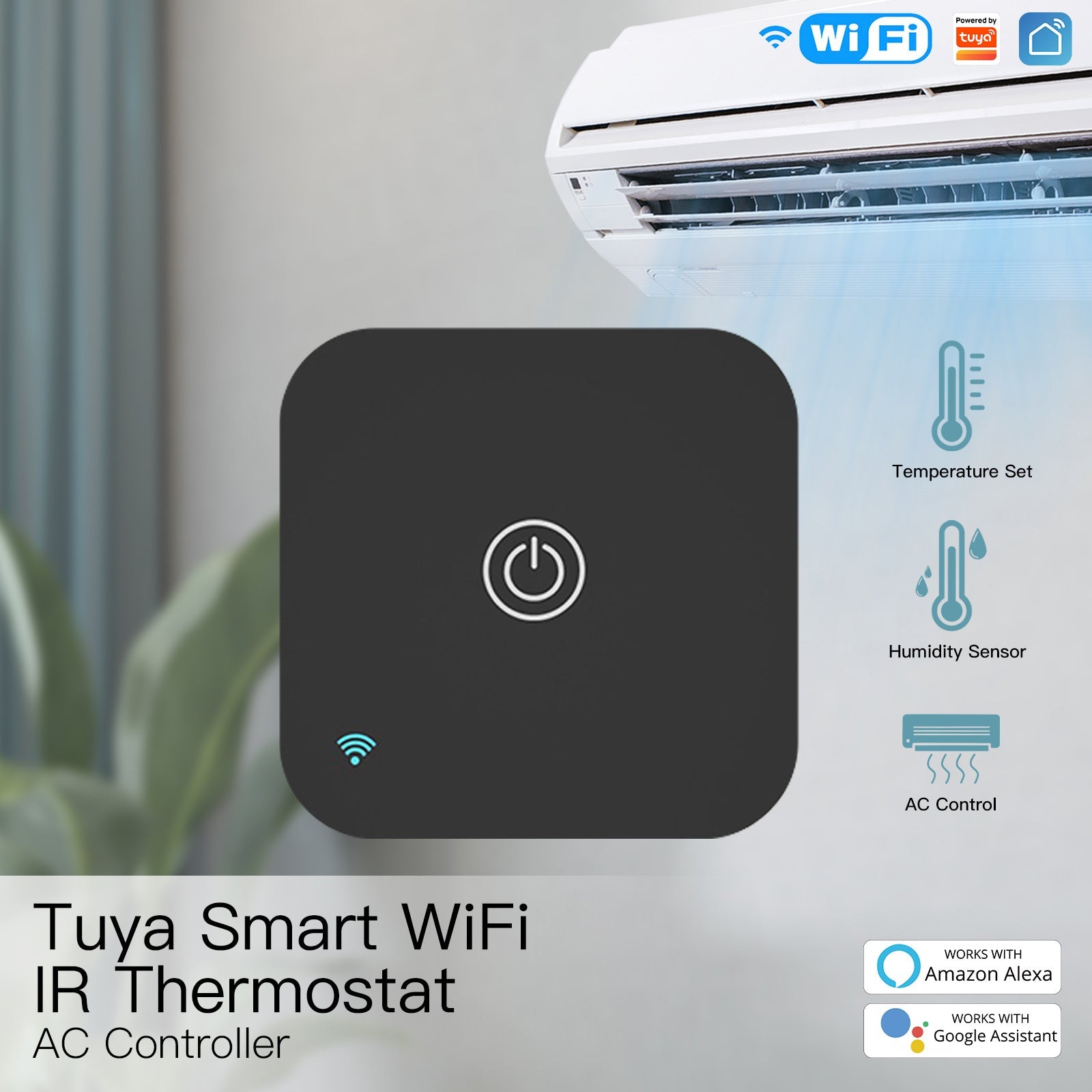 MOES Tuya WiFi Smart IR Thermostat AC Remote Controller Temperature and Humidity Sensor、mySite、fannypackpong