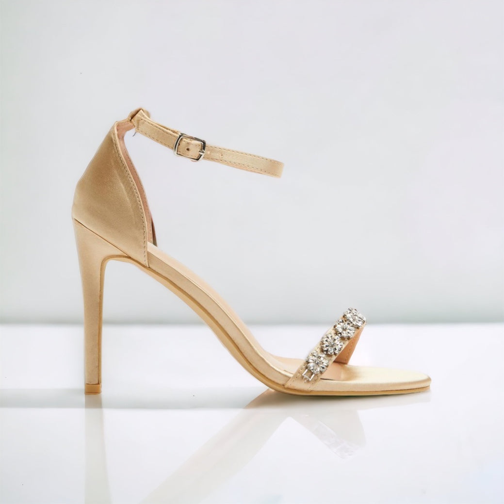  Dusty: Beige Crystal Strap Heels、mySite、merchandisen
