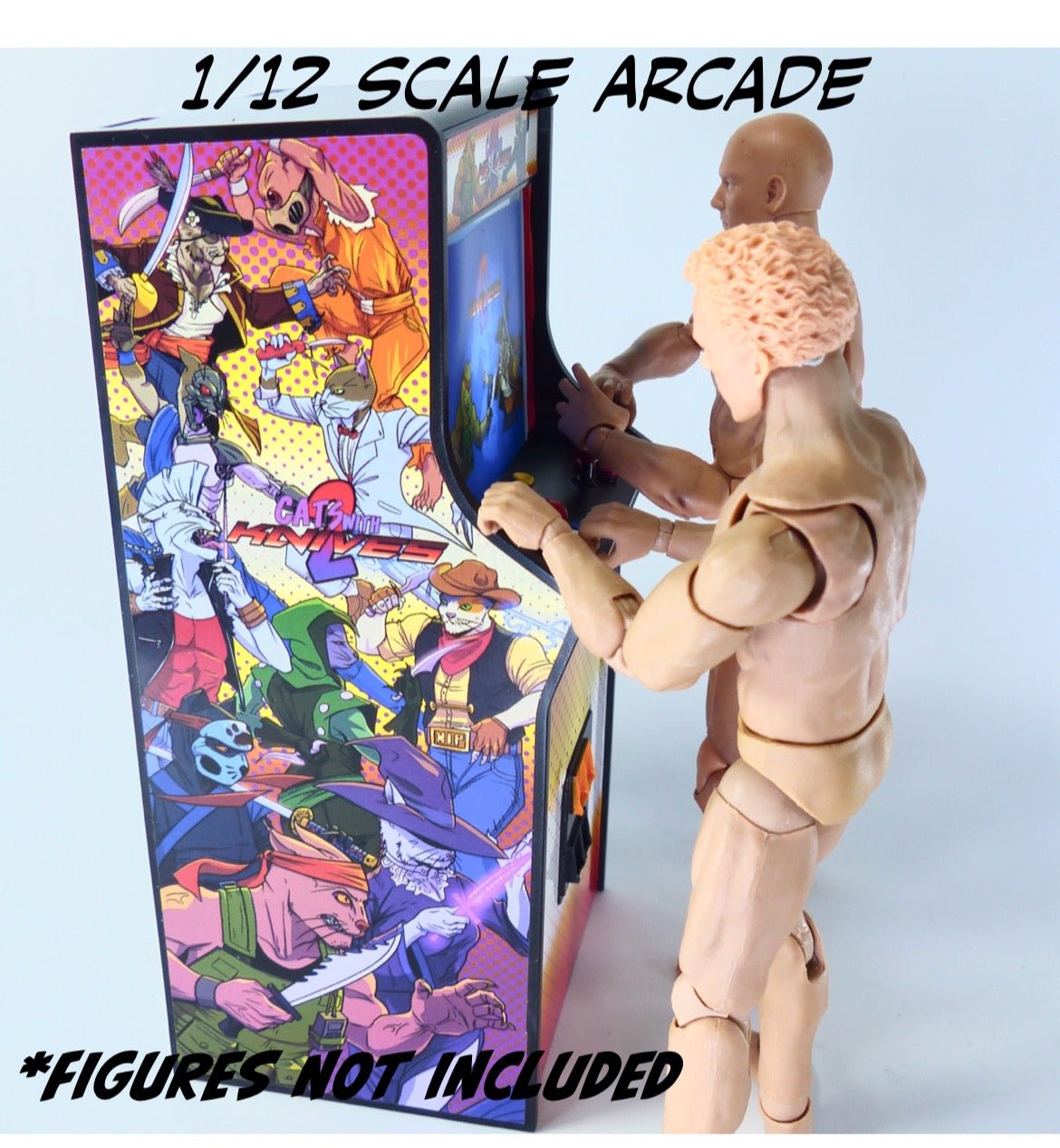 Super Action Stuff Action Figure Accessory Set (Set B Cats with Knives Arcade)、mySite、hgirdovlk
