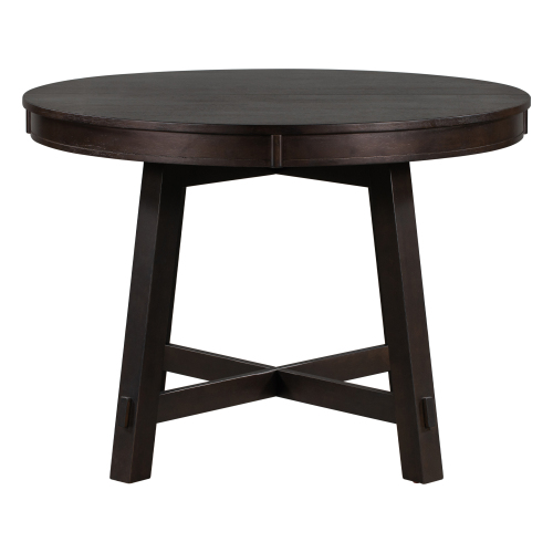 TREXM Farmhouse Round Extendable Dining Table with 16" Leaf Wood Kitchen Table (Natural Wood Wash)、、casual