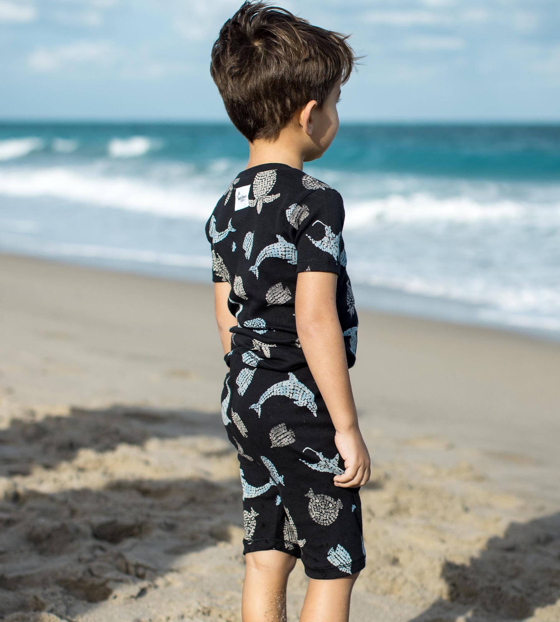 Mosaic Sea Animals Organic Cotton Two-Piece Pajamas 2 Pack、mySite、g9winljtr