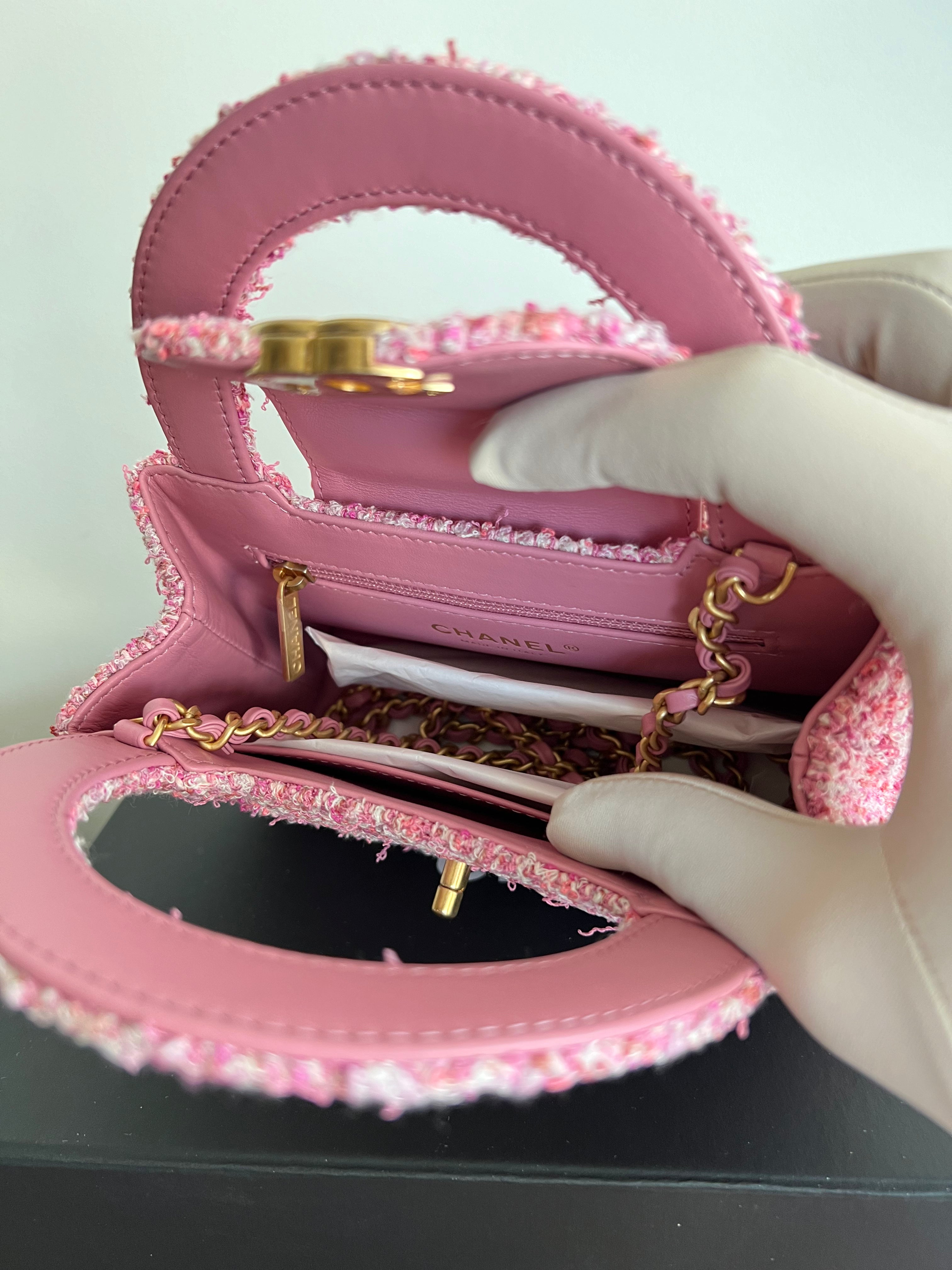 Chanel Kelly Shopping Bag Cotton Tweed Pink & Ecru (Mini)、mySite、garminoutage.com