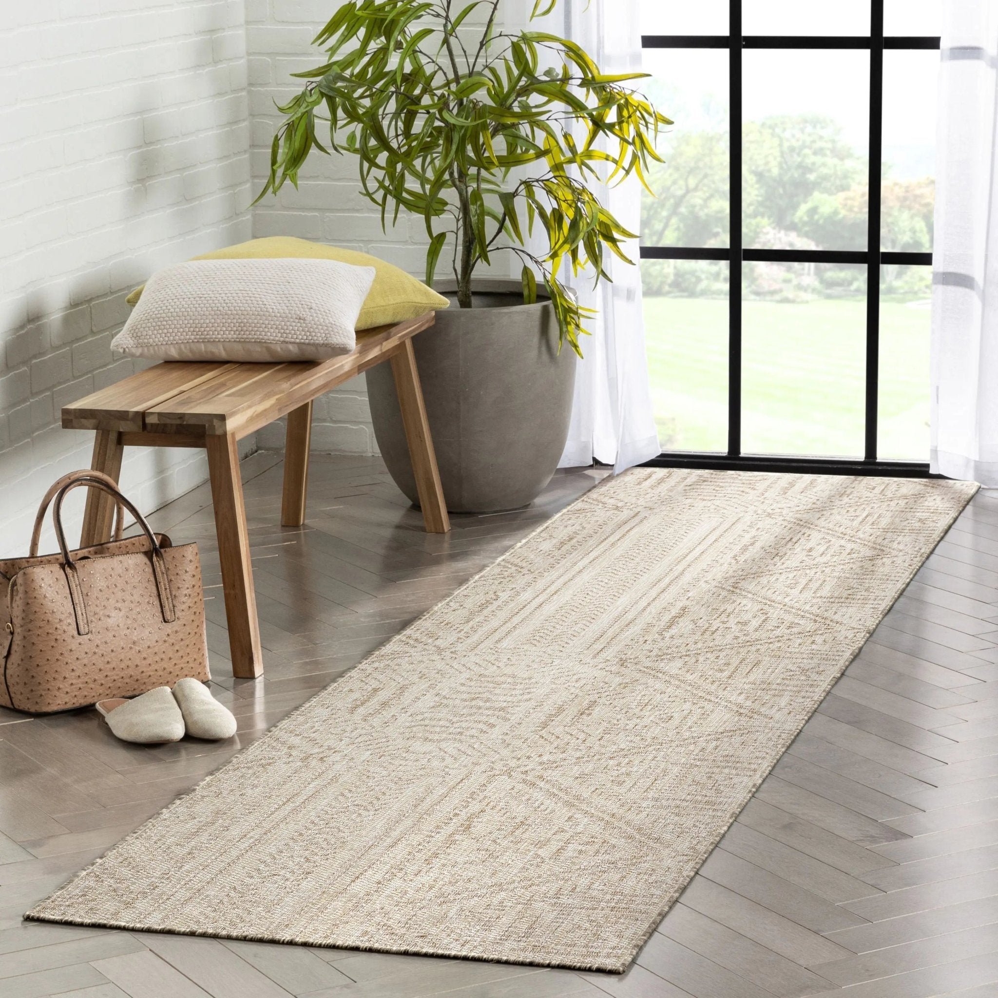 Khalo Tribal Indoor/Outdoor Beige Flat-Weave 5'3 x 7'3 Rug、mySite、gigharbornorthrealestate