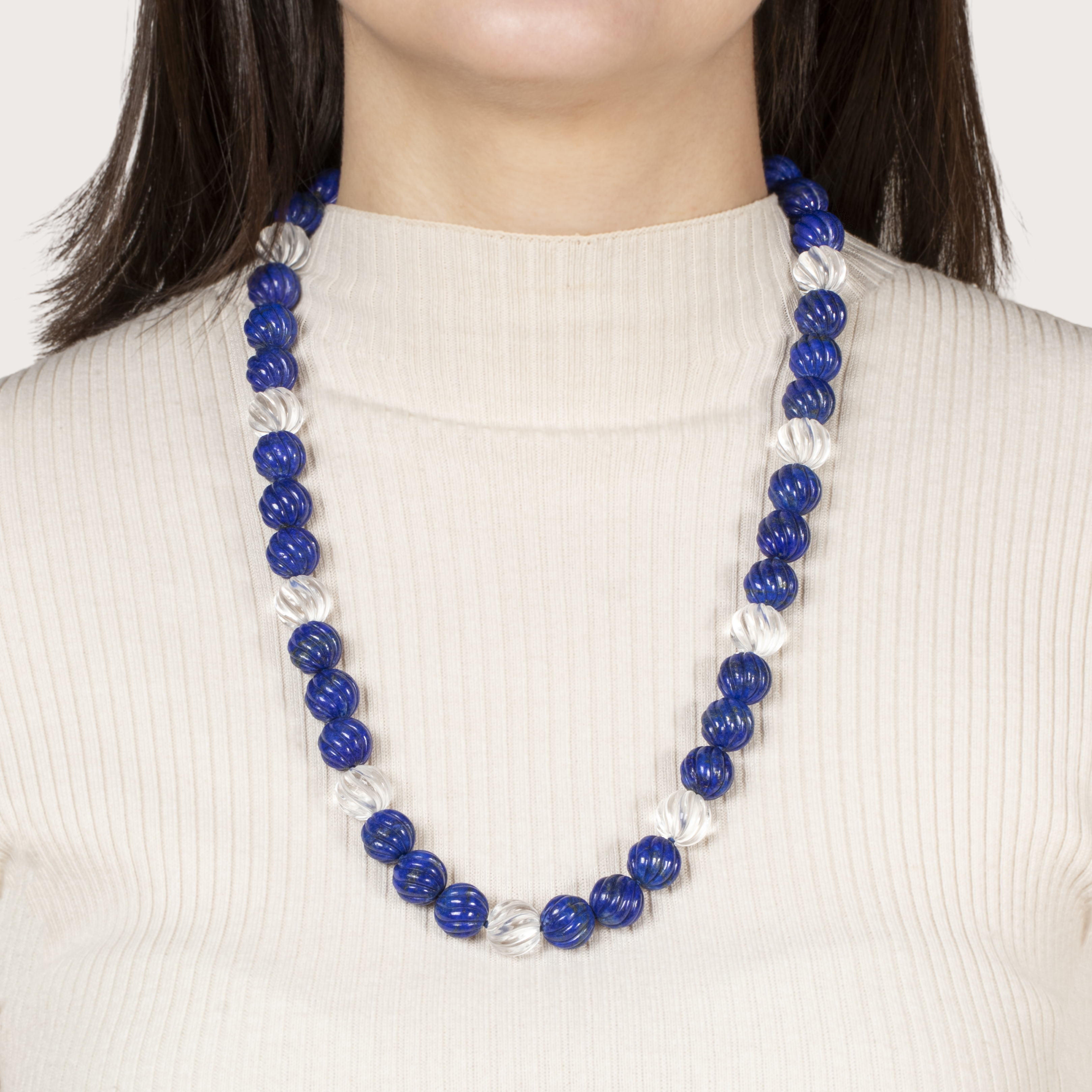 Abbott & Oaks 18k Yellow Gold Carved Lapis Crystal Necklace 24.5、mySite、hinf8tx79