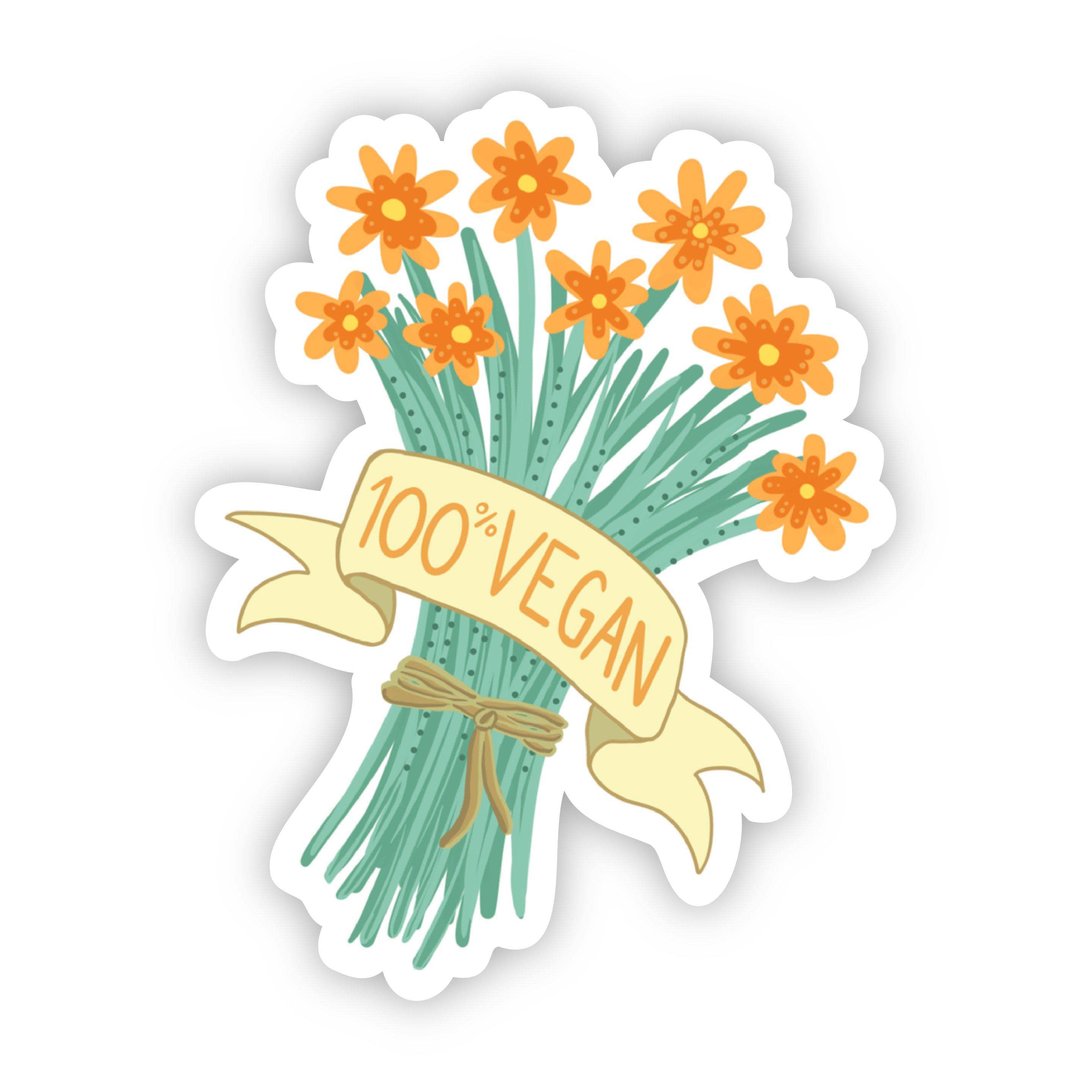  100% Vegan Floral Sticker、mySite、elrpsem3k
