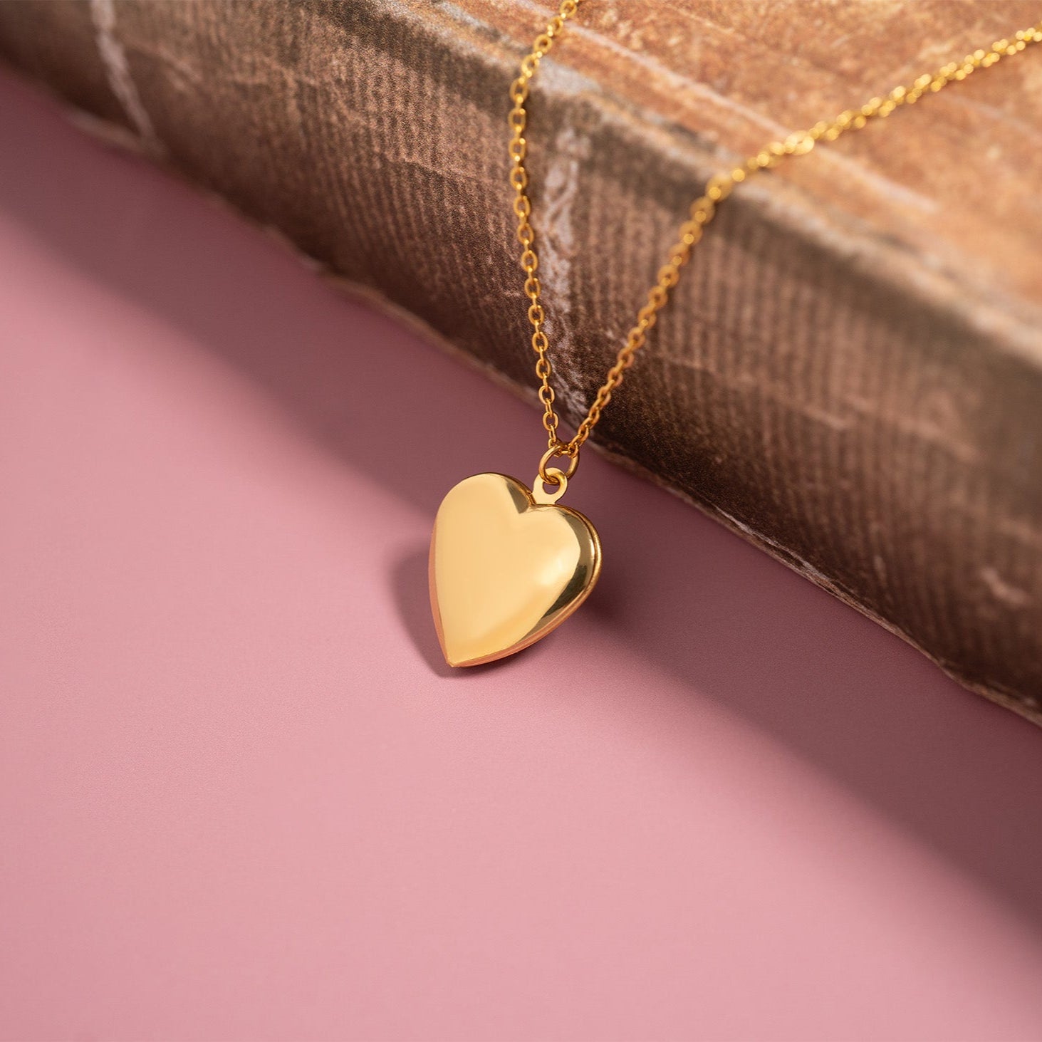 18K Gold PVD Stainless Steel Heart Locket / PDL0239、mySite、dreamappss