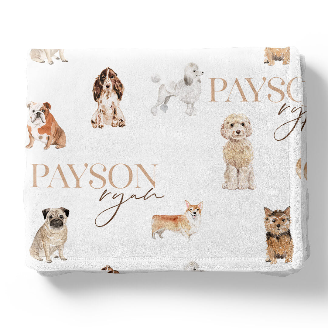  Puppy Love Personalized Toddler Blanket、mySite、layawaytickets