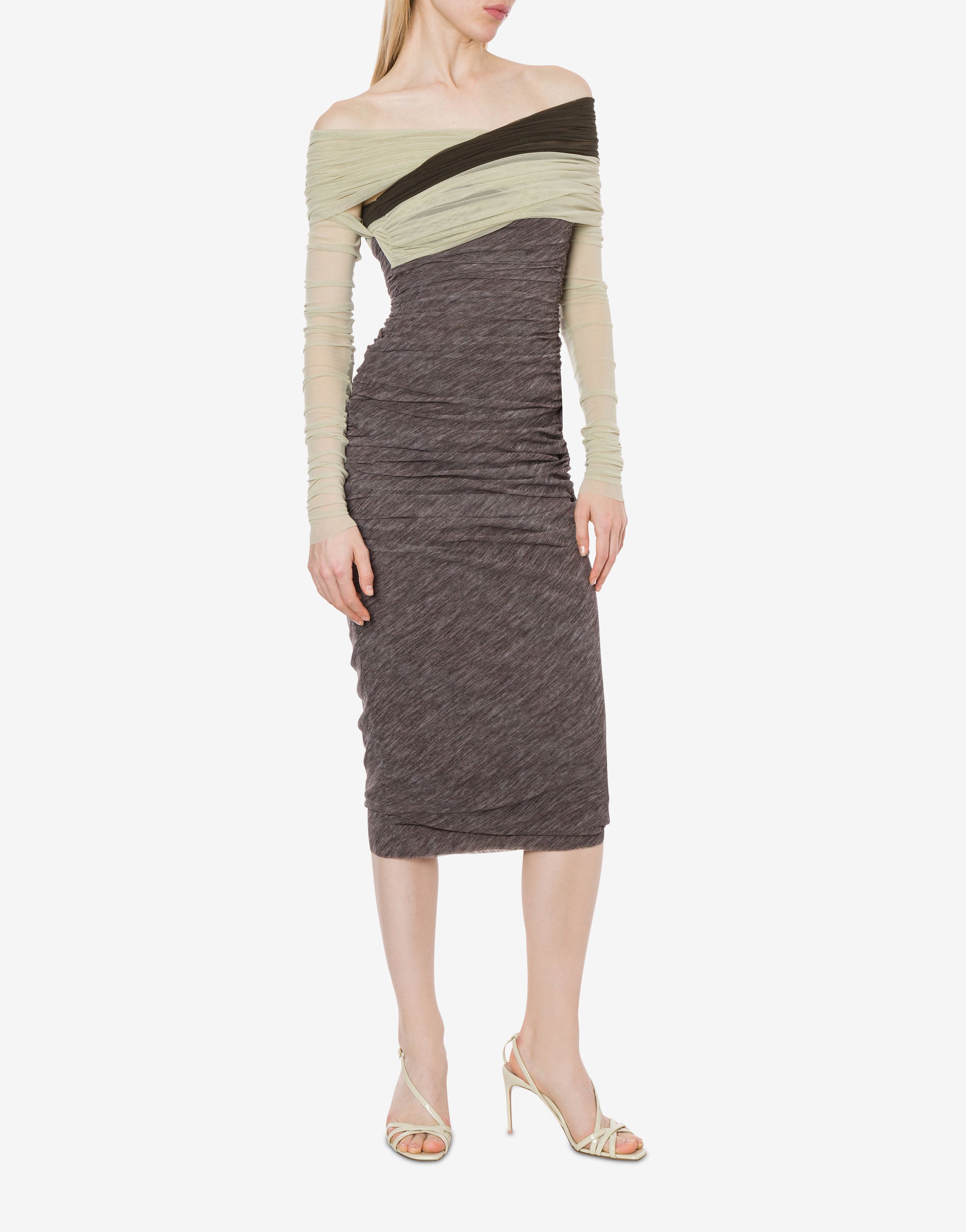 Abito in tulle stretch color block、mySite、aoinhome