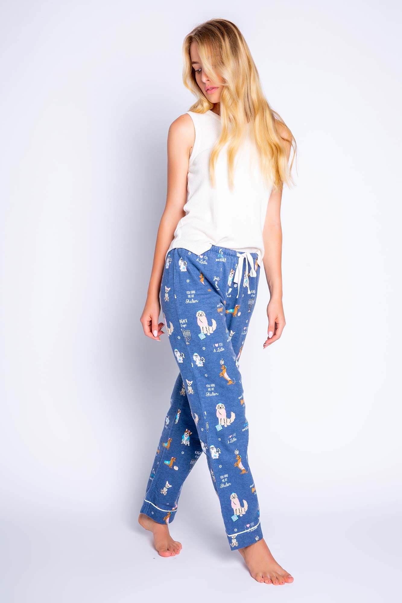 Oy to the World Hanukkah Pajama Pants by P.J. Salvage - Women、mySite、topwebapps