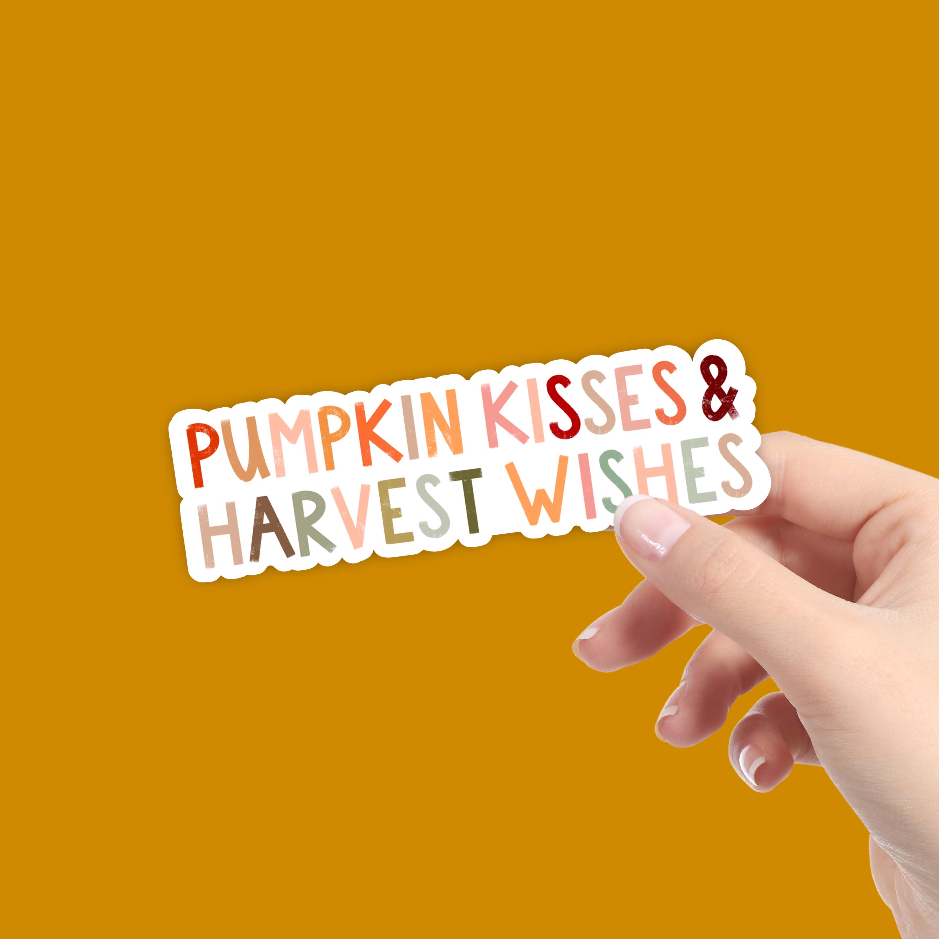 Pumpkin Kisses & Harvest Wishes - Multicolor Lettering Sticker、mySite、ghnorth