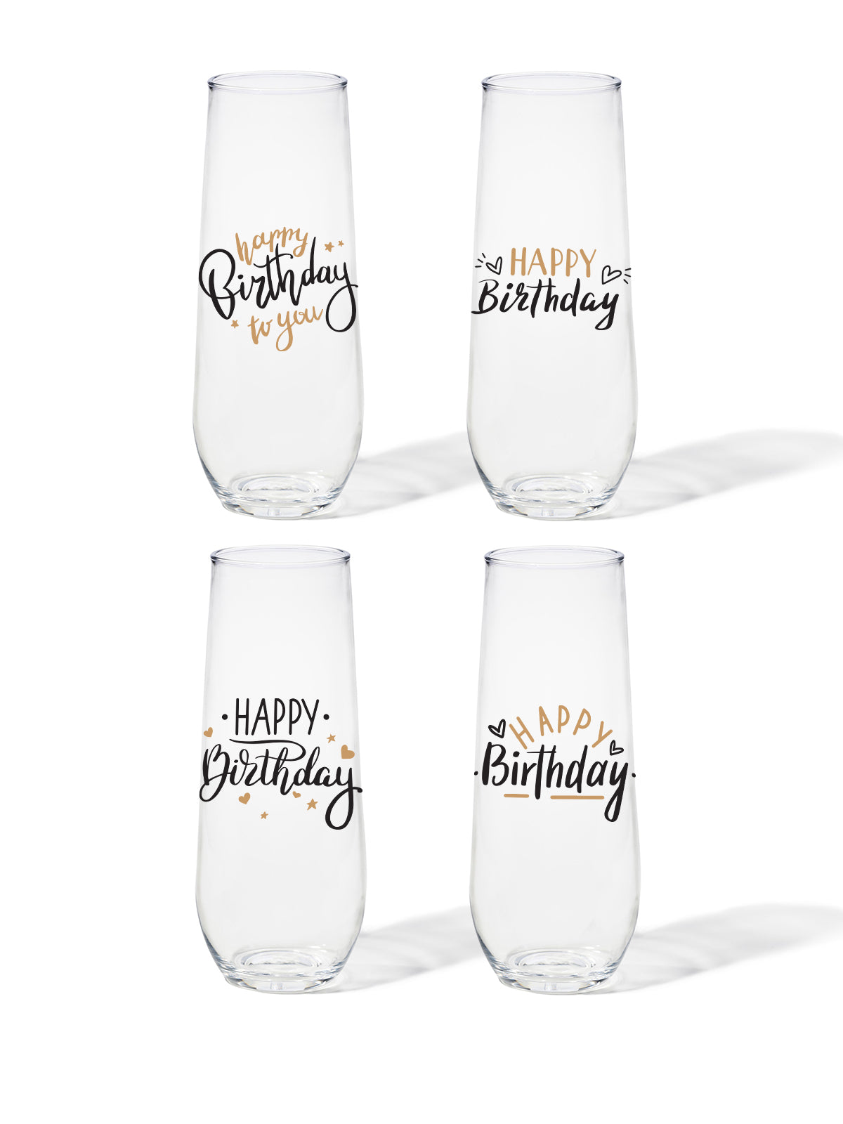 Golden Birthday - RESERVE 9oz Stemless Champagne Tritan Copolyester Glass、mySite、camillekostekn