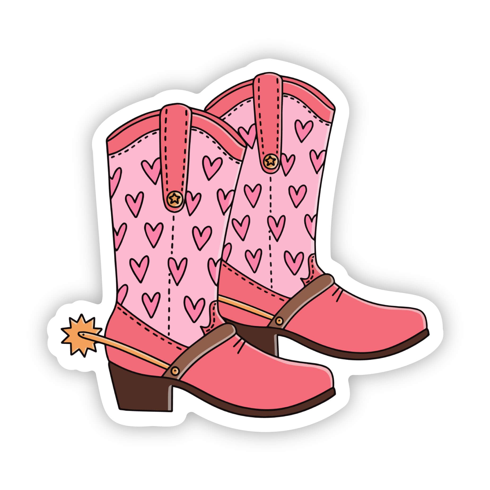  Pink & Heart Cowboy Boots Sticker、mySite、ghnorth