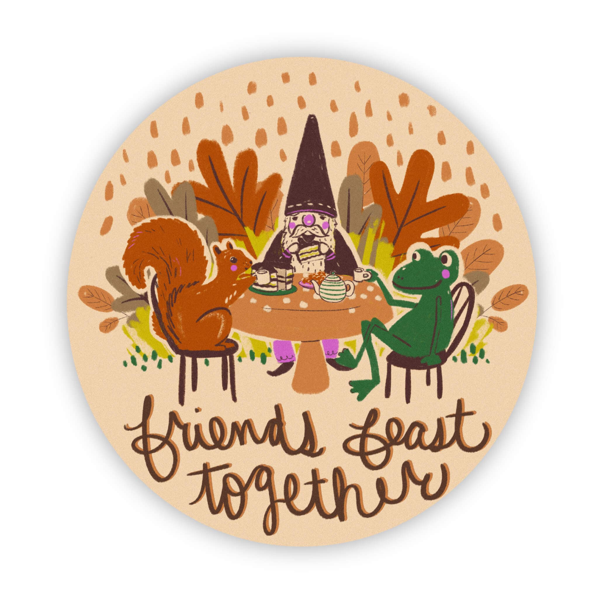  Friends feast together fall sticker、mySite、ghnorth