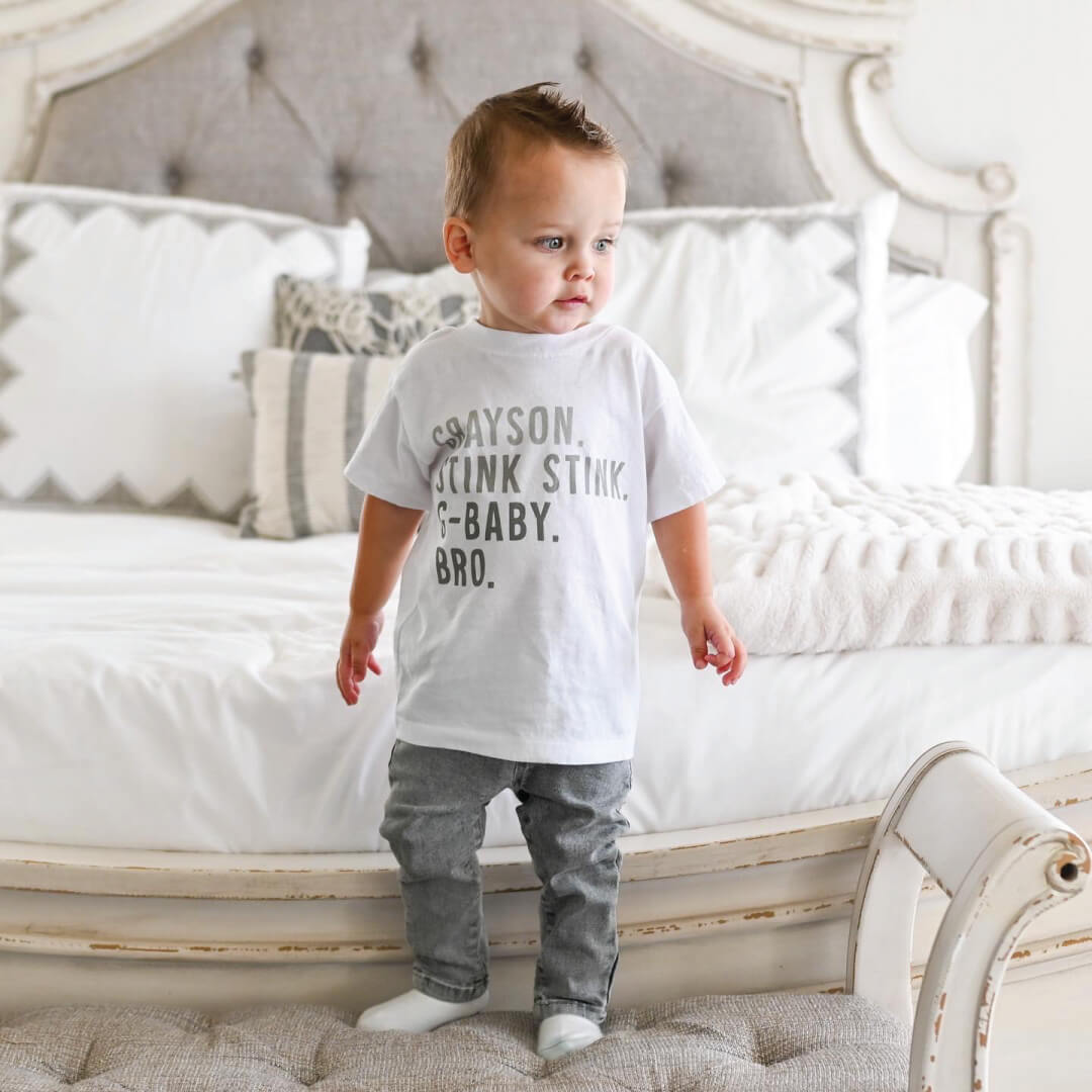  Personalized Green Nickname Color Block Kids Graphic Tee | White、mySite、layawaytickets