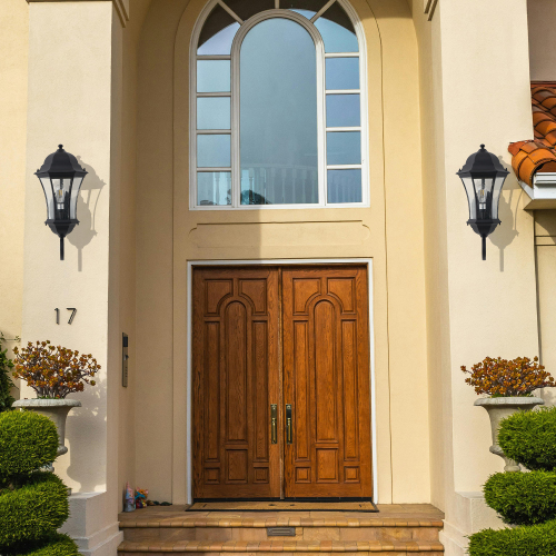 27"(H) 1-Pack Outdoor Wall Lantern with Dusk to Dawn Sensor, Black Weatherrproof Exterior Light Fixture with Clear Bubble Glass, Vintage Wall Sconce for Porch, Patio, Entryway, and Garage (No Bulb)、、eastwooduniform