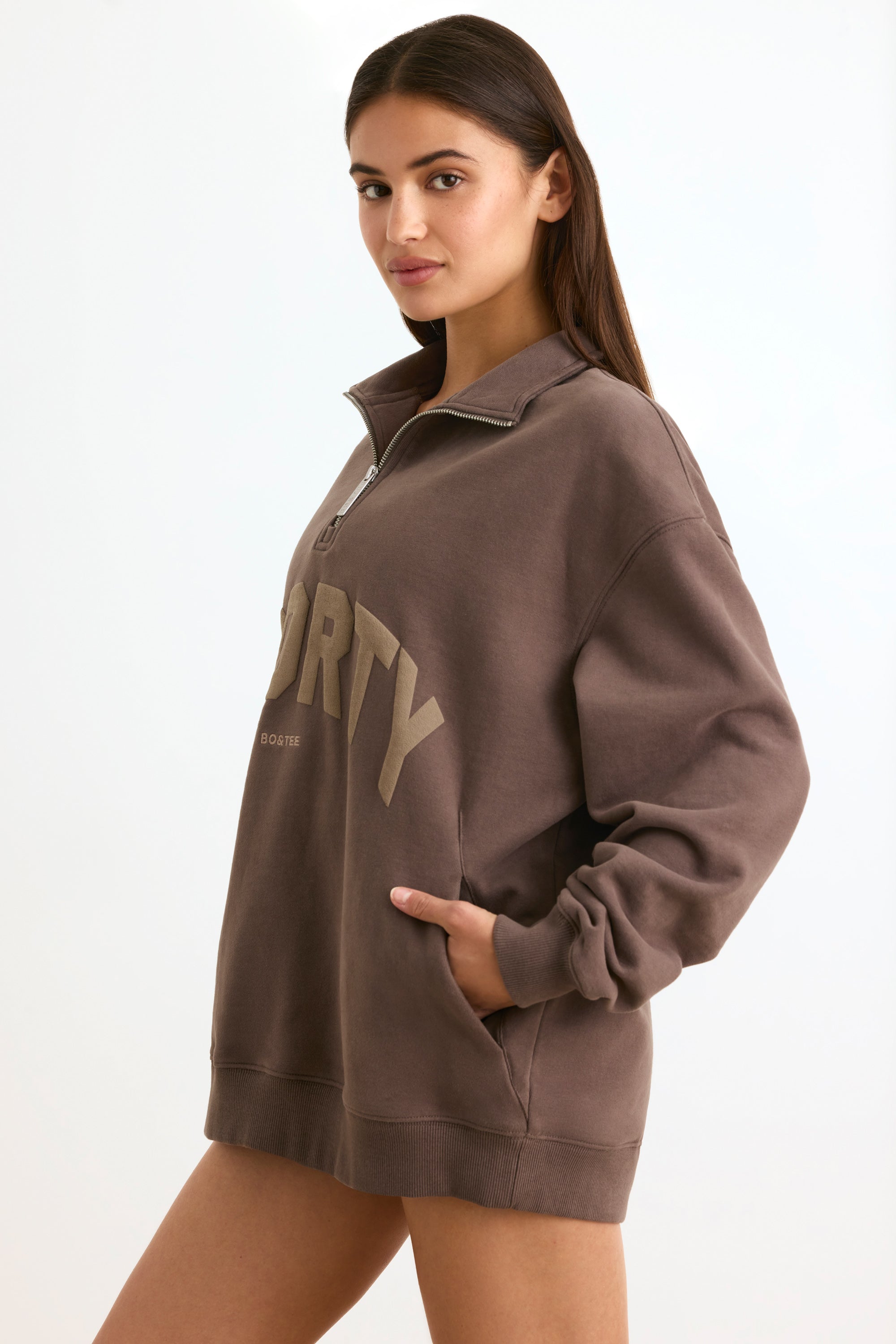 Quarter-Zip Sweatshirt in Espresso、mySite、solidvoid