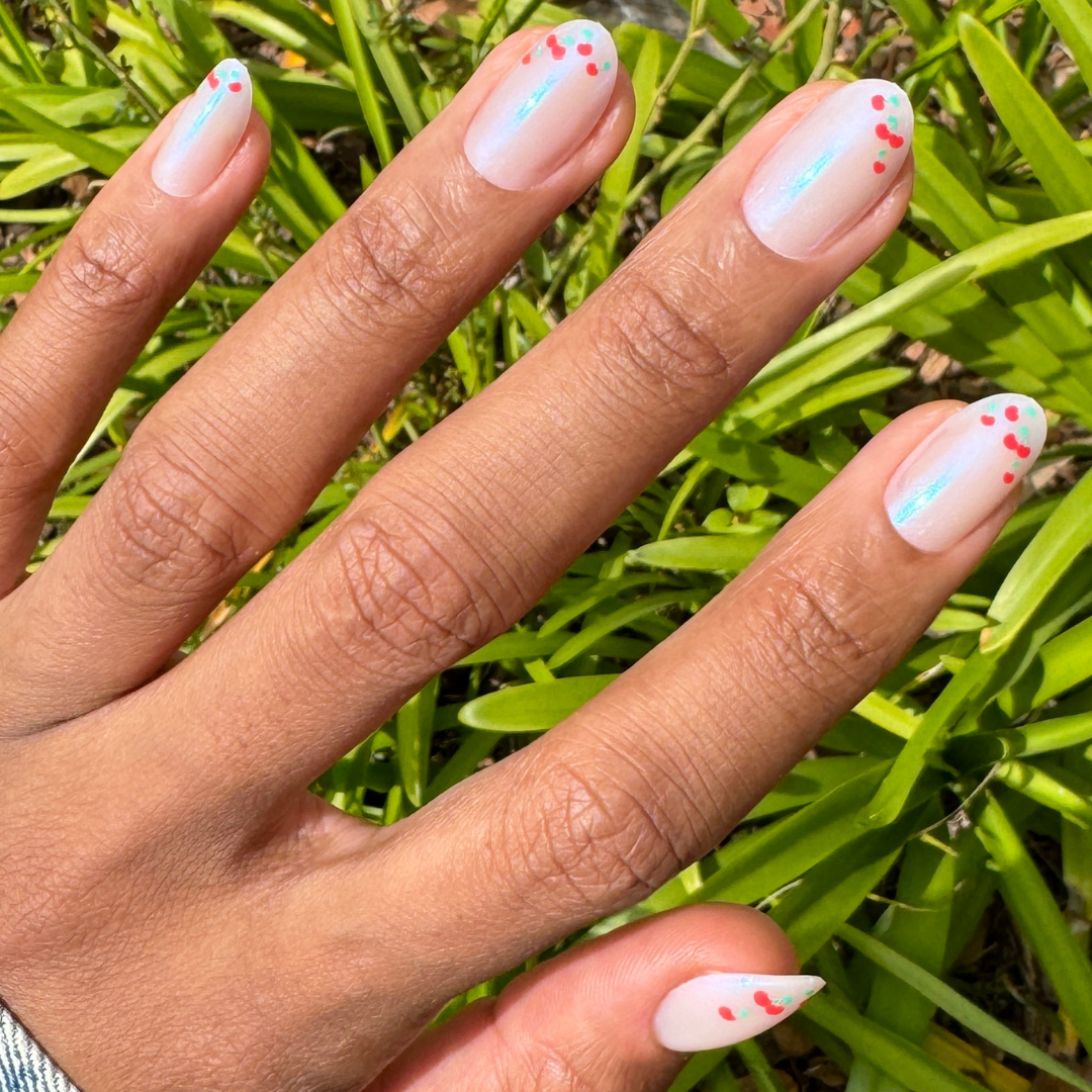 Cherry French - Press-On | Medium | Oval、mySite、solidvoid