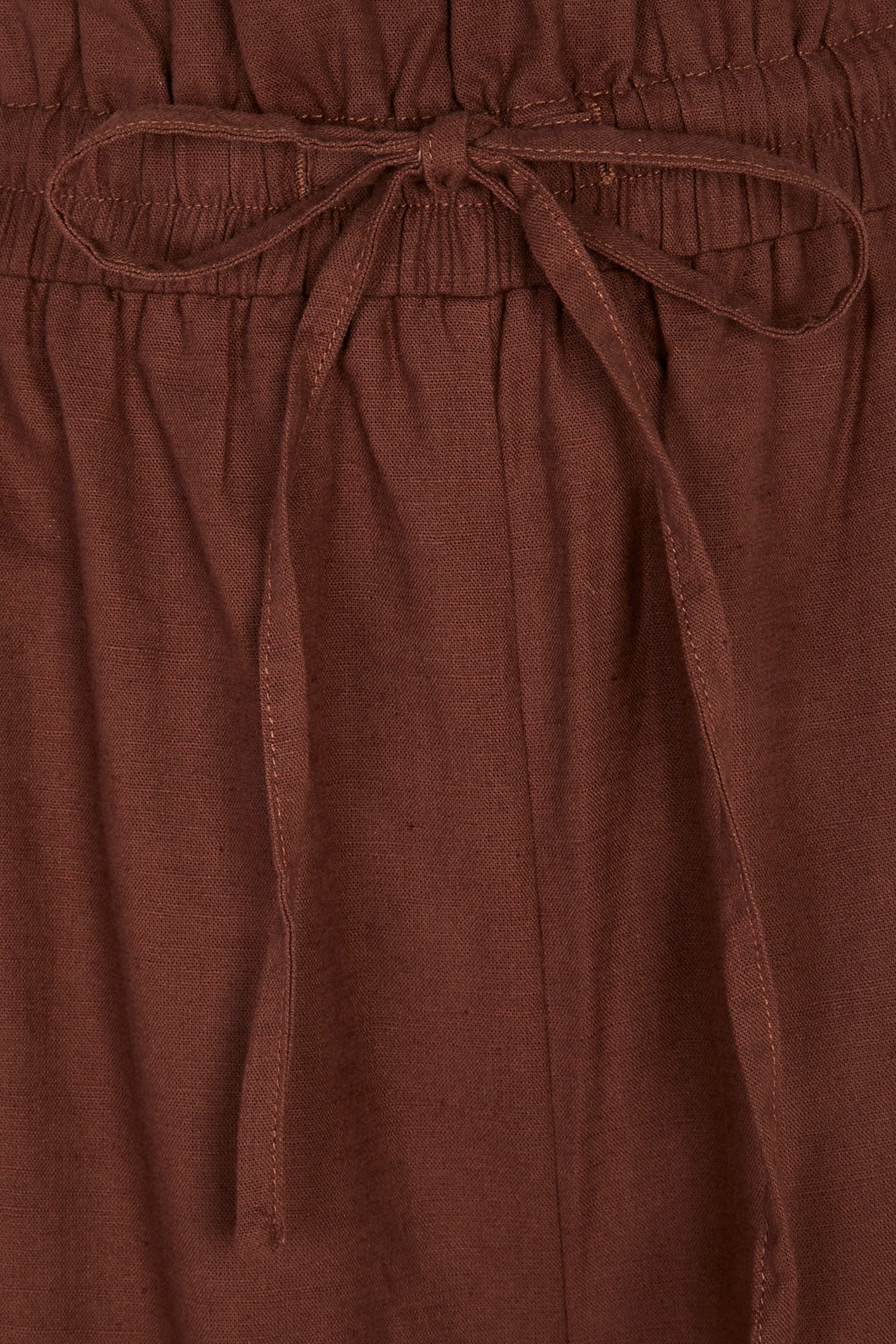 Brown Cotton Linen Demi Trouser、mySite、solidvoid