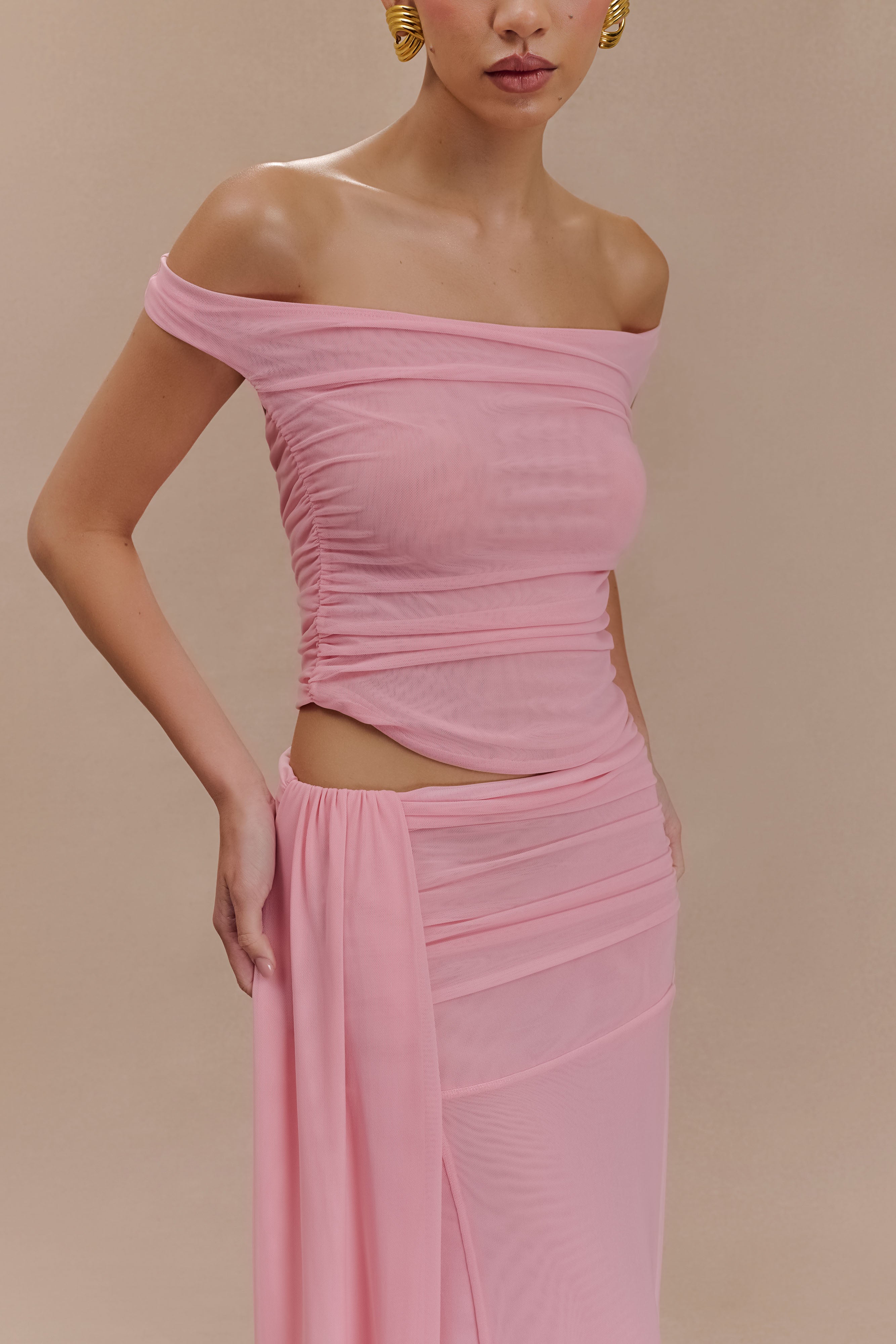 Brooklyn Mesh Crop Top - Candy Pink、mySite、solidvoid