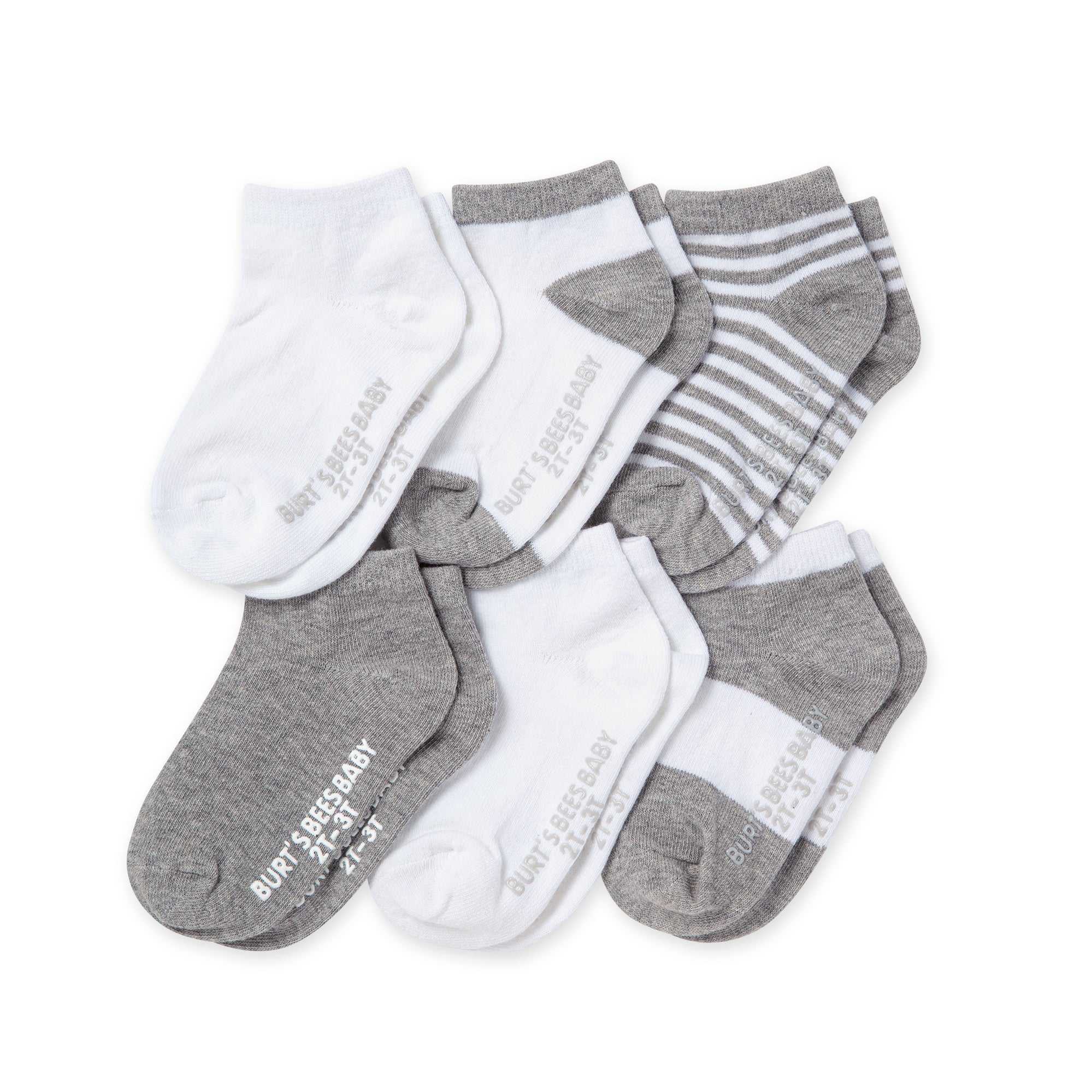 Solid & Stripes Organic Cotton Toddler Ankle Socks 6 Pack、mySite、g9winljtr