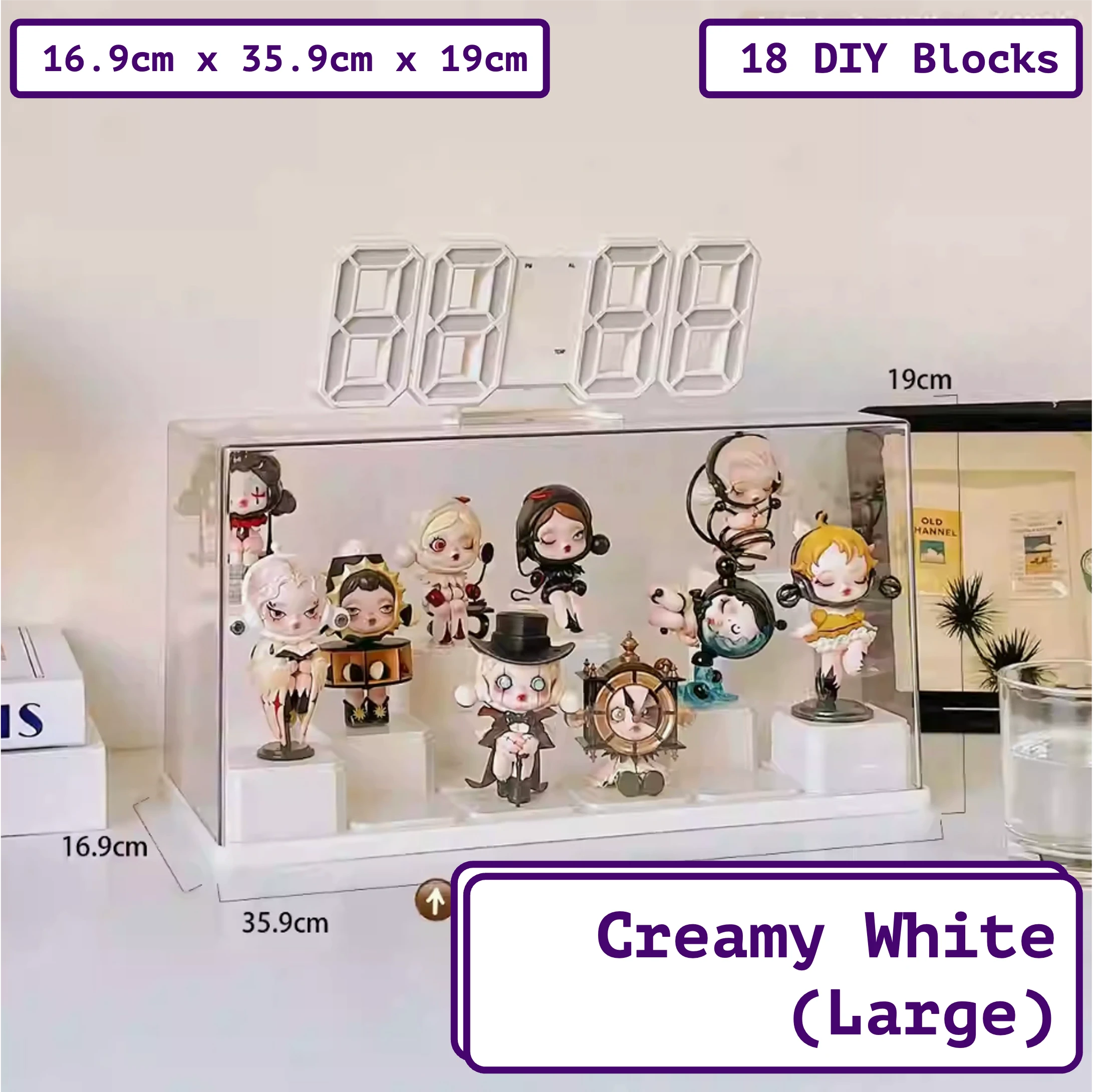  Premium Acrylic Display Case for Collectibles - Custom Display Stand for Small Figurines, Toy Display Cabinet for POP MART Figures, Tiered Display Case、mySite、greenlandpopulation